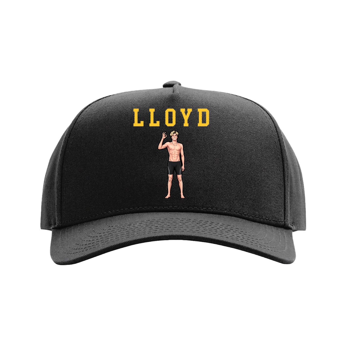 Full Fabric Five-Panel Champ Cap — Shirsey in Black