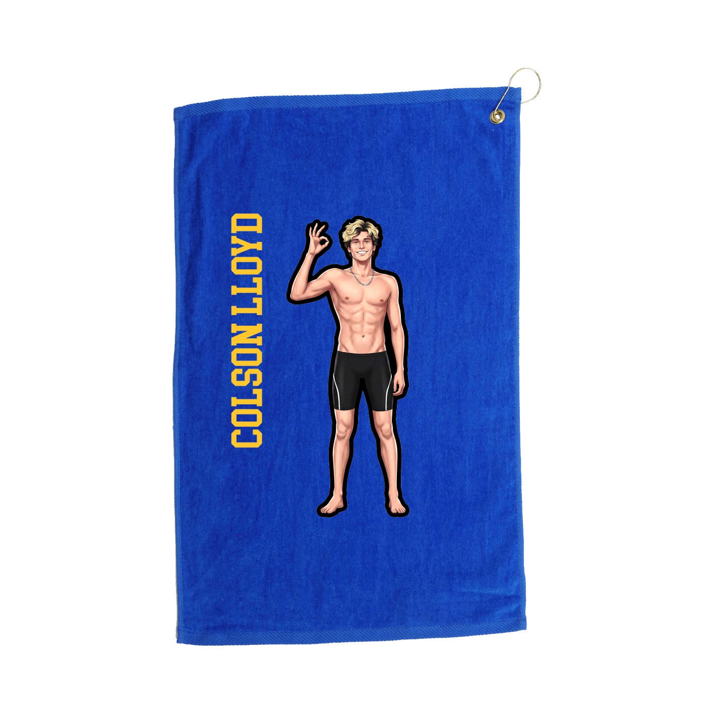 Golf Towel — Name Vertical in Royal