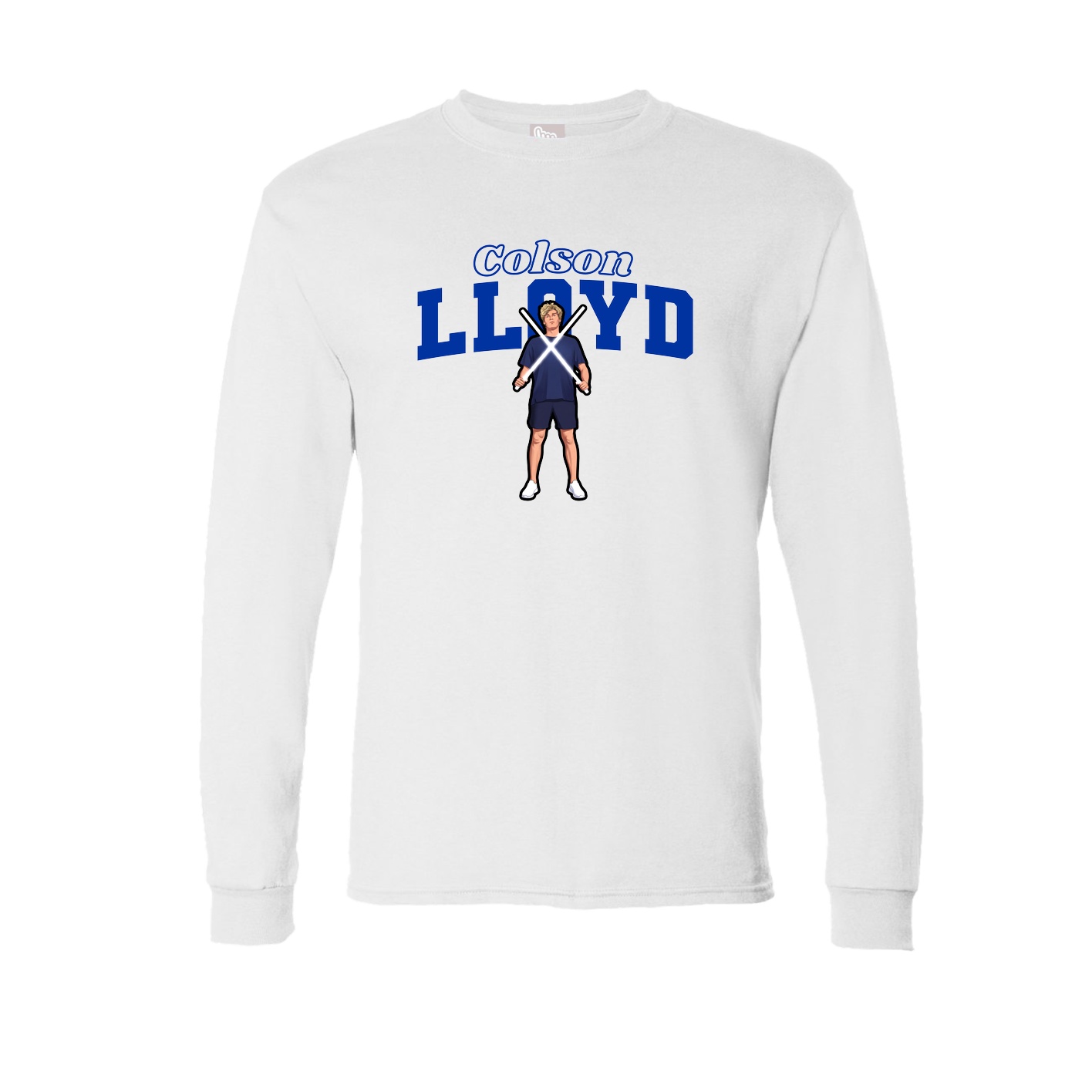 Long Sleeve Tee — Name Arch in White