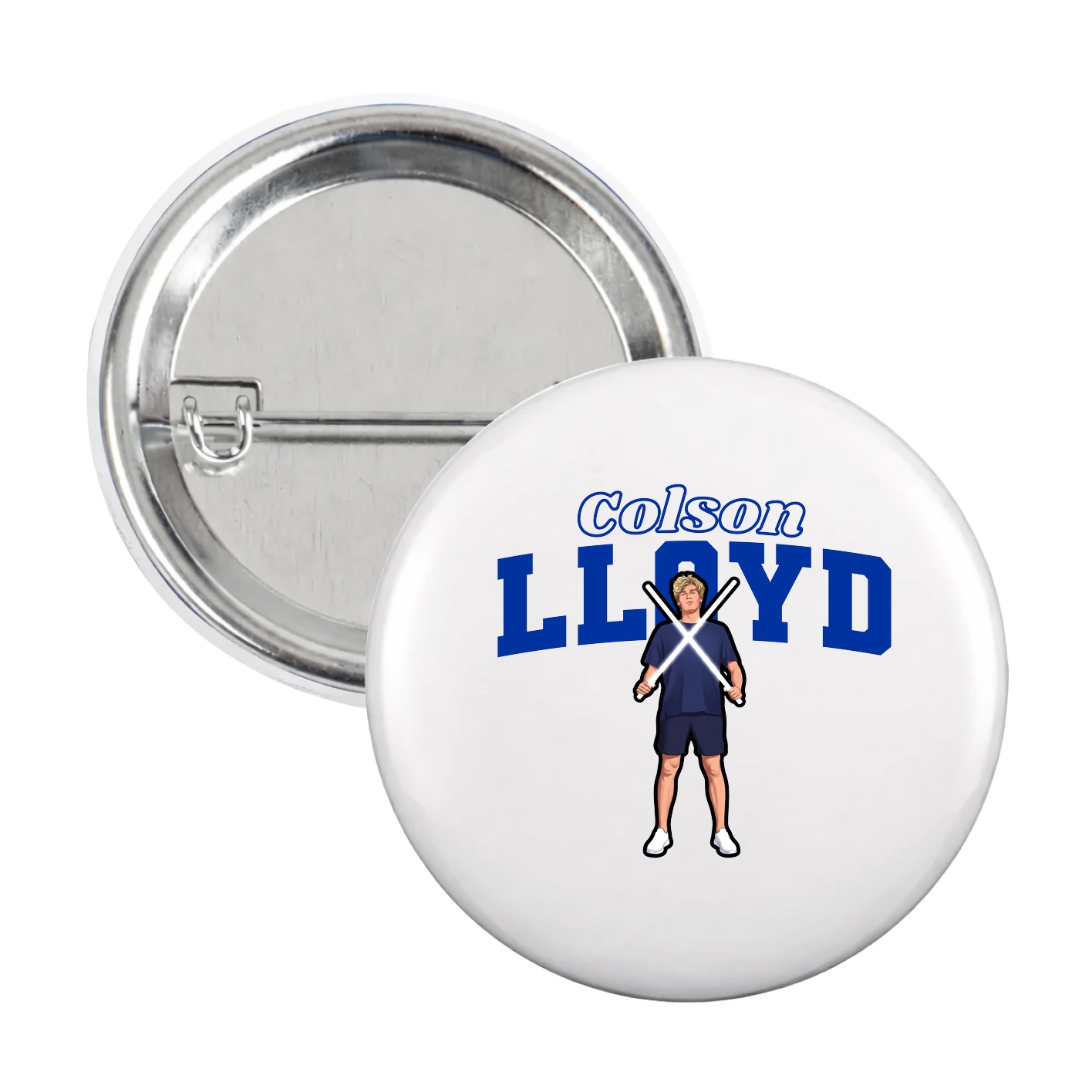 Game Day Button — Name Arch in White