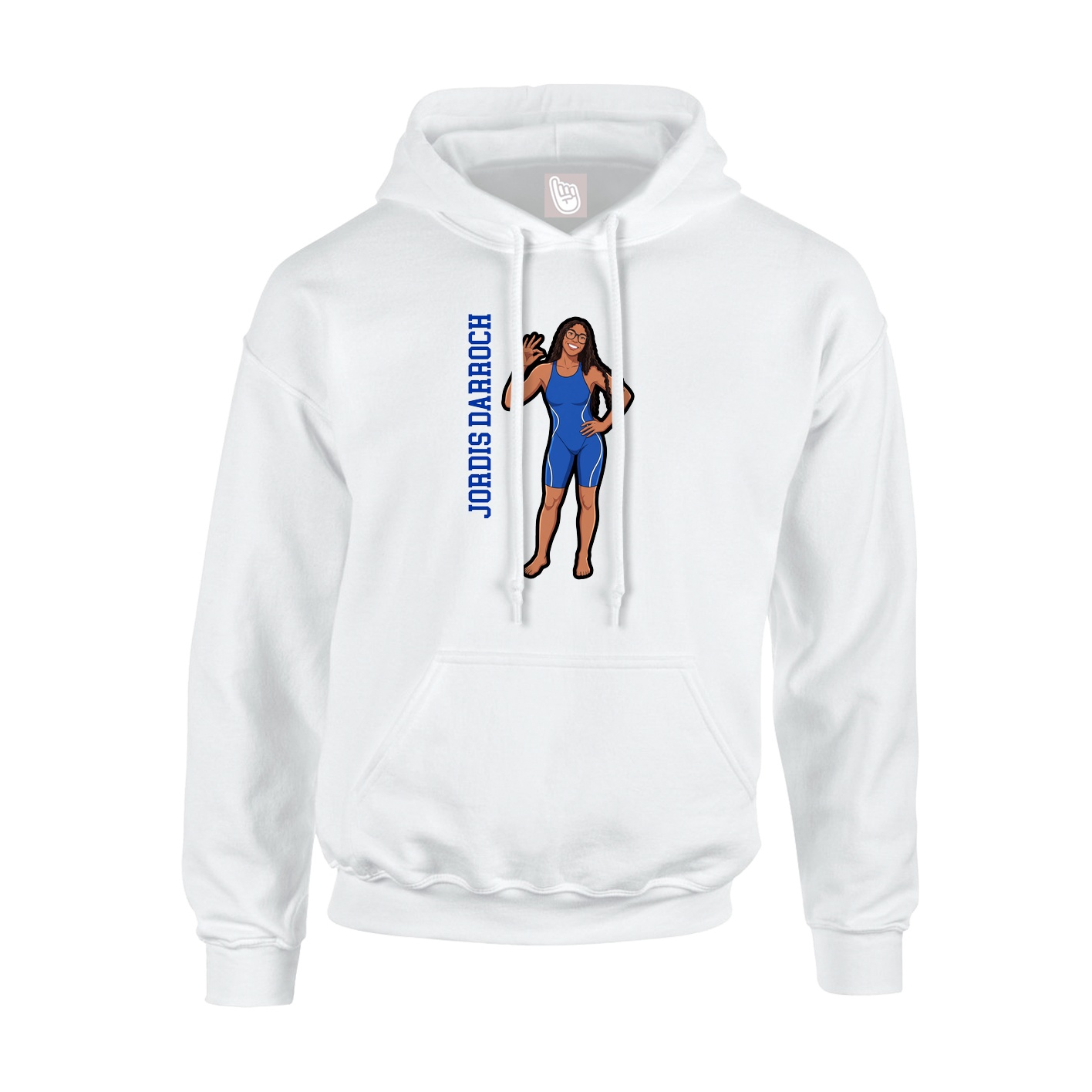 Youth Hoodie — Name Vertical in White