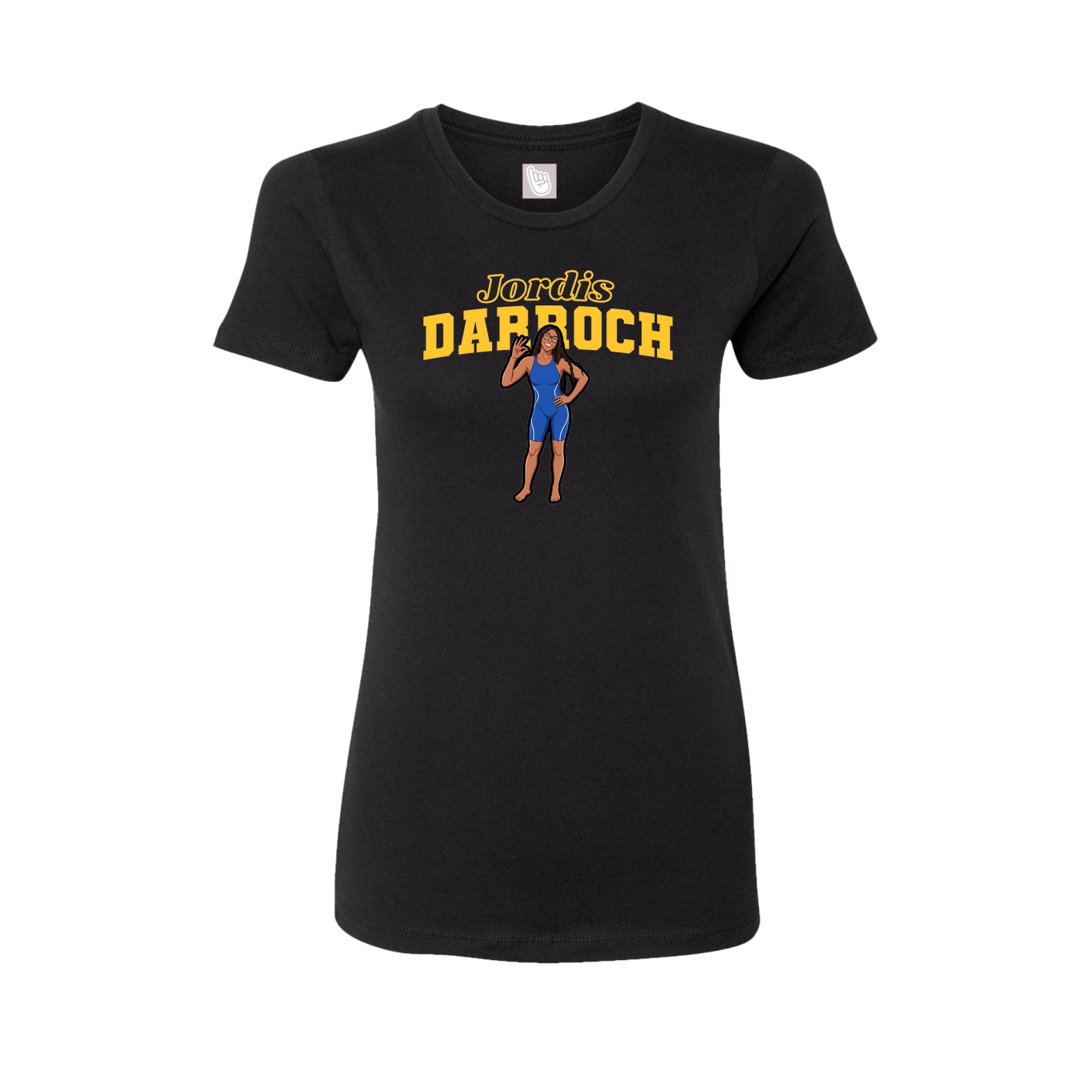 Fitted Women's Tee — Name Arch in Black