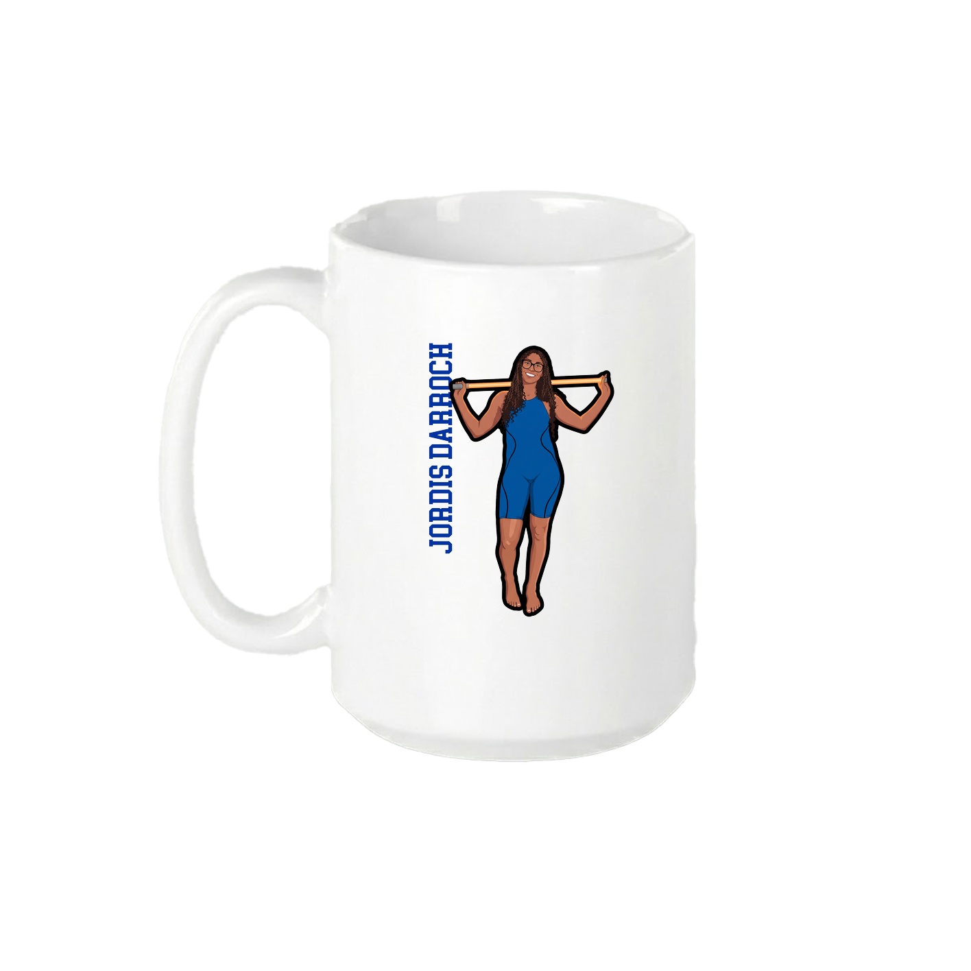 15oz Coffee Mug — Name Vertical in White