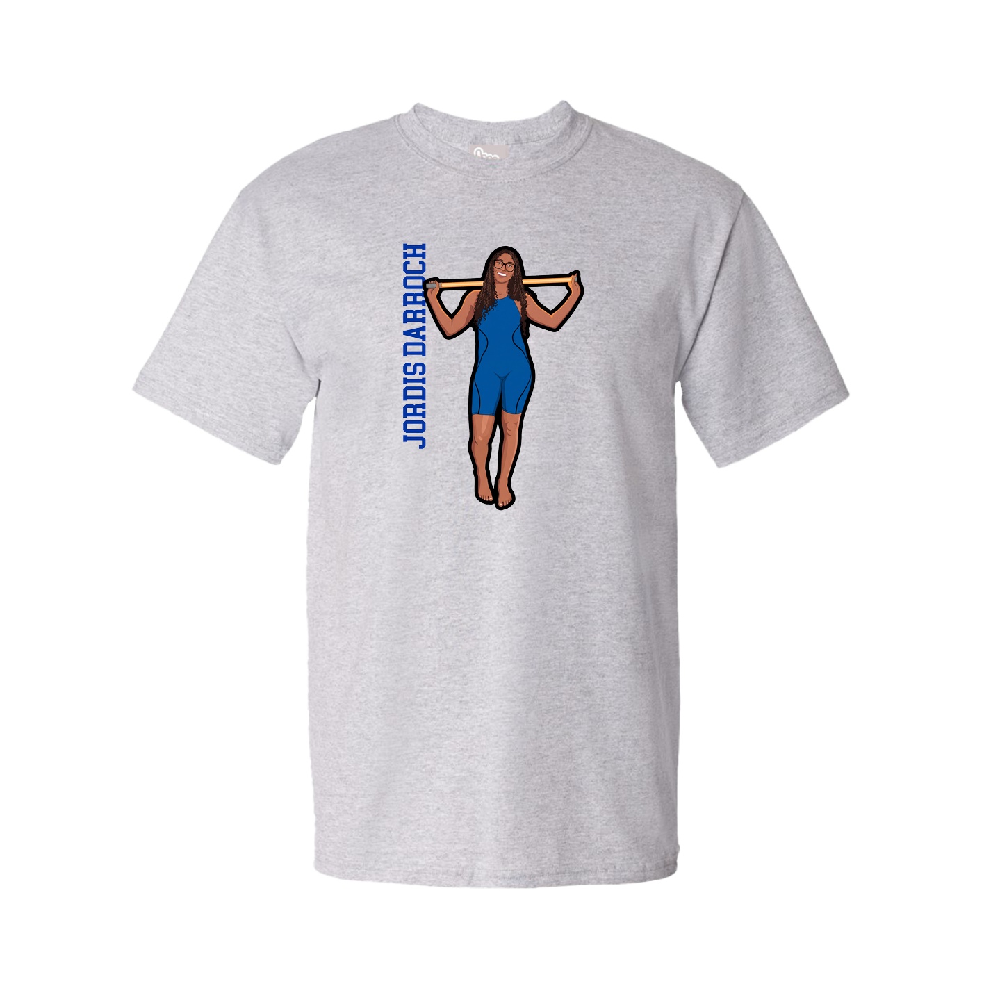 Youth Tee — Name Vertical in Grey