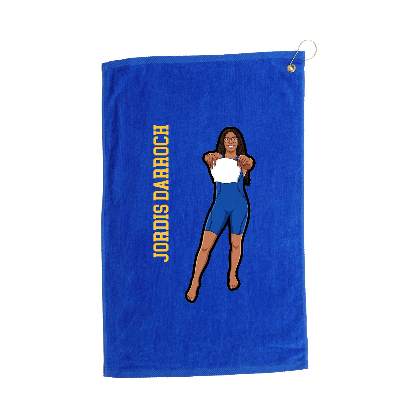 Golf Towel — Name Vertical in Royal