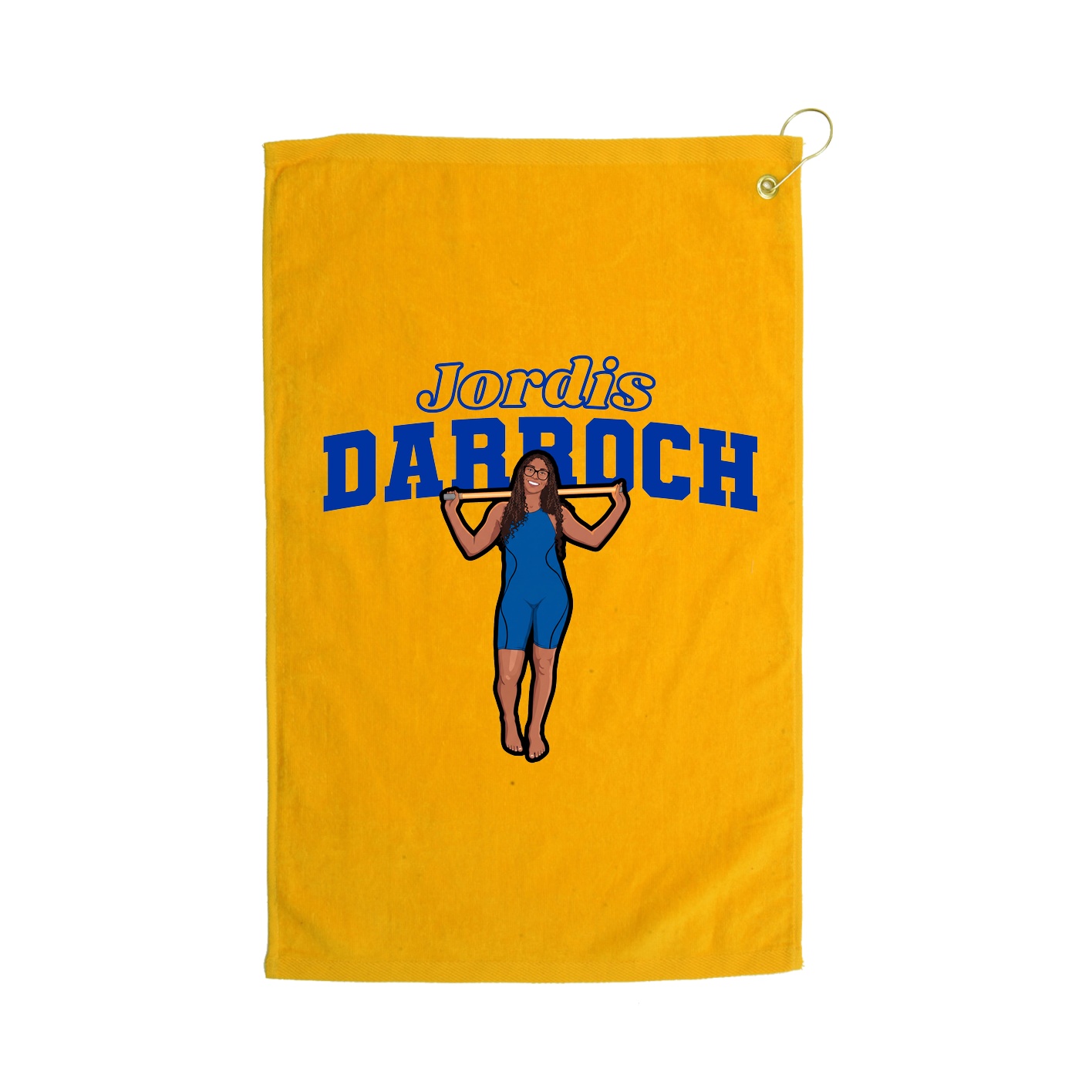 Golf Towel — Name Arch in Gold