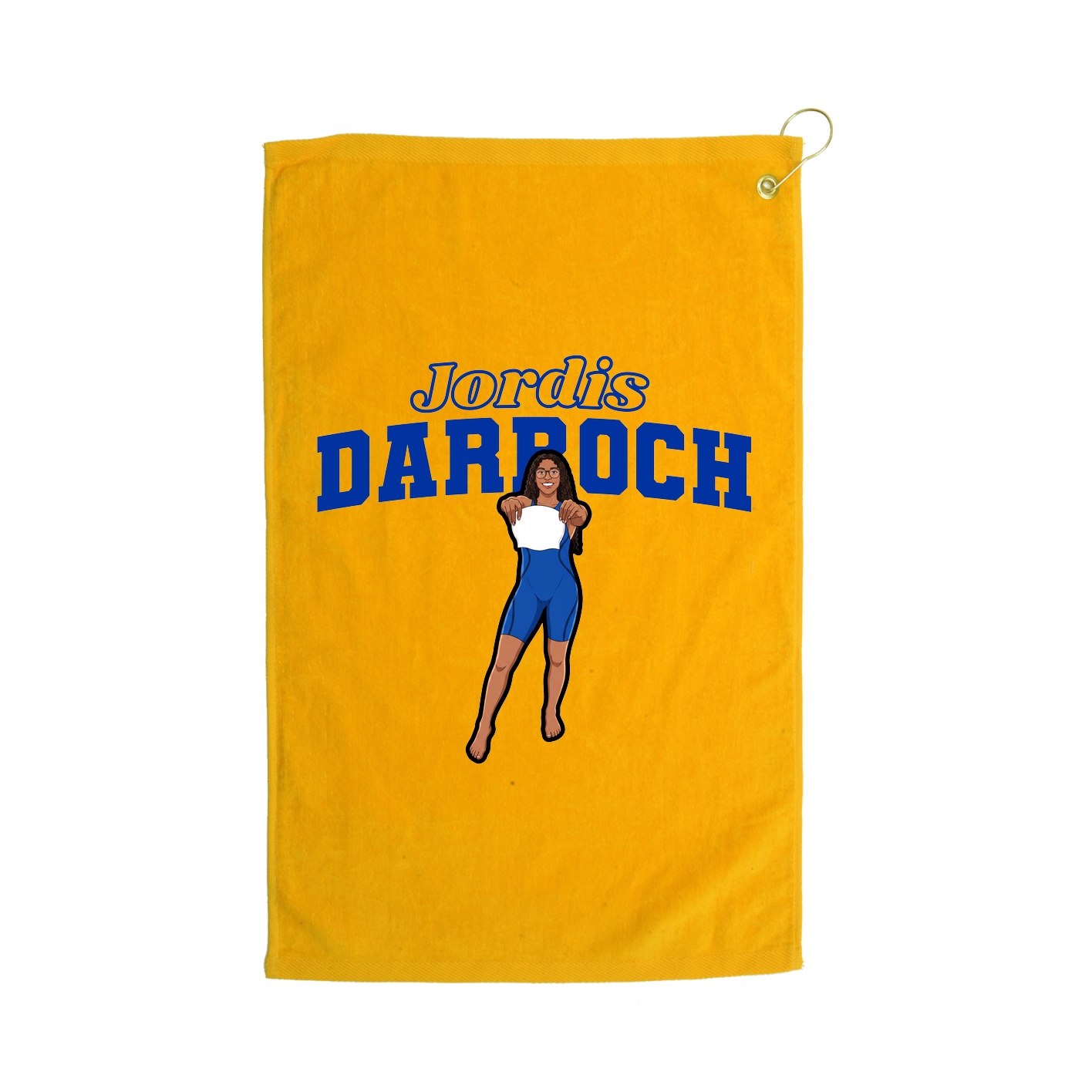 Golf Towel — Name Arch in Gold