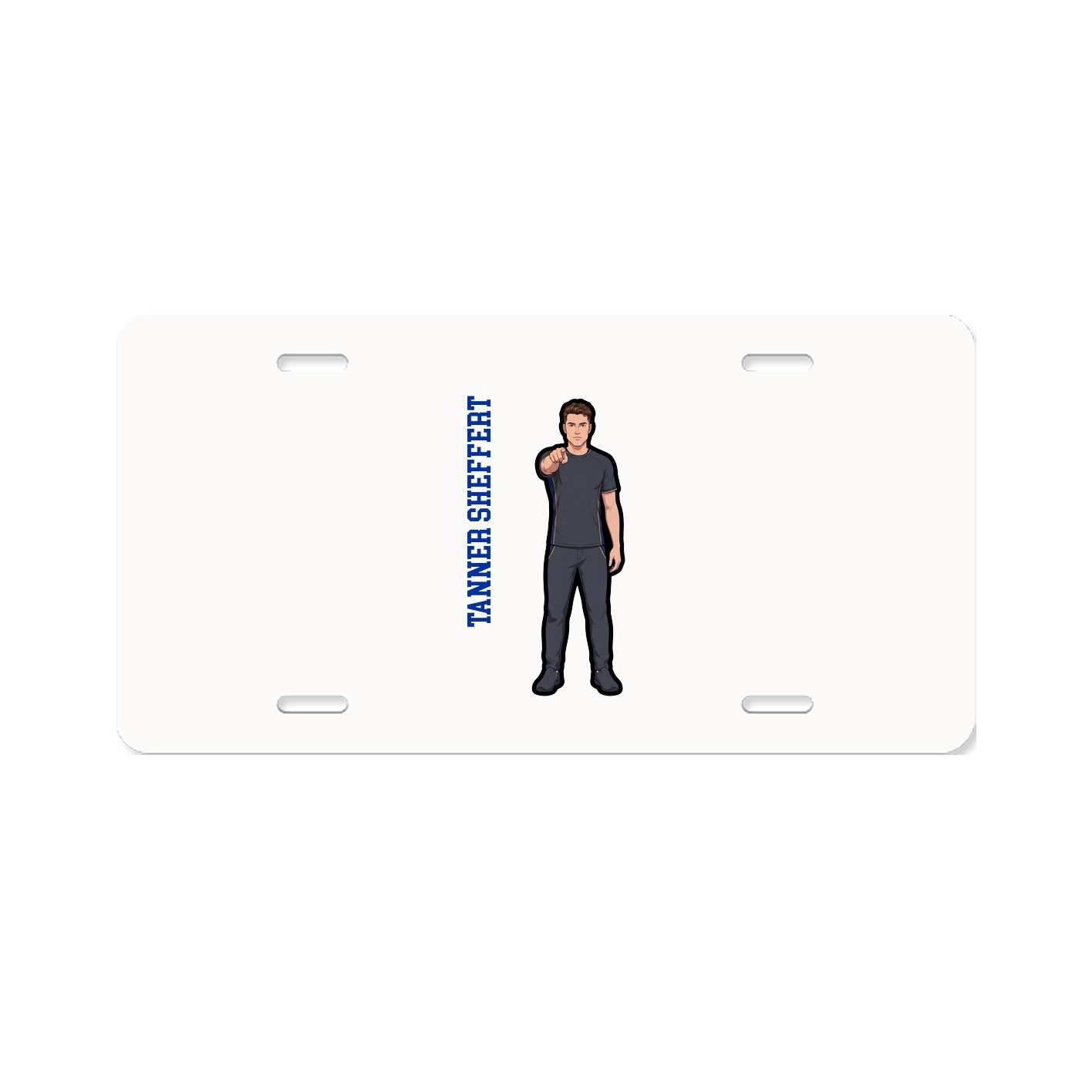 License Plate — Name Vertical in Classic