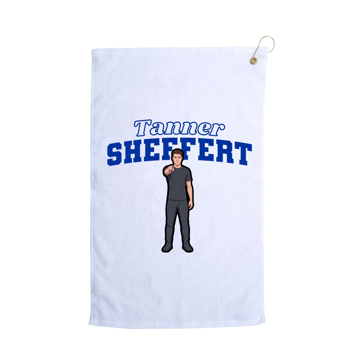 Golf Towel — Name Arch in White