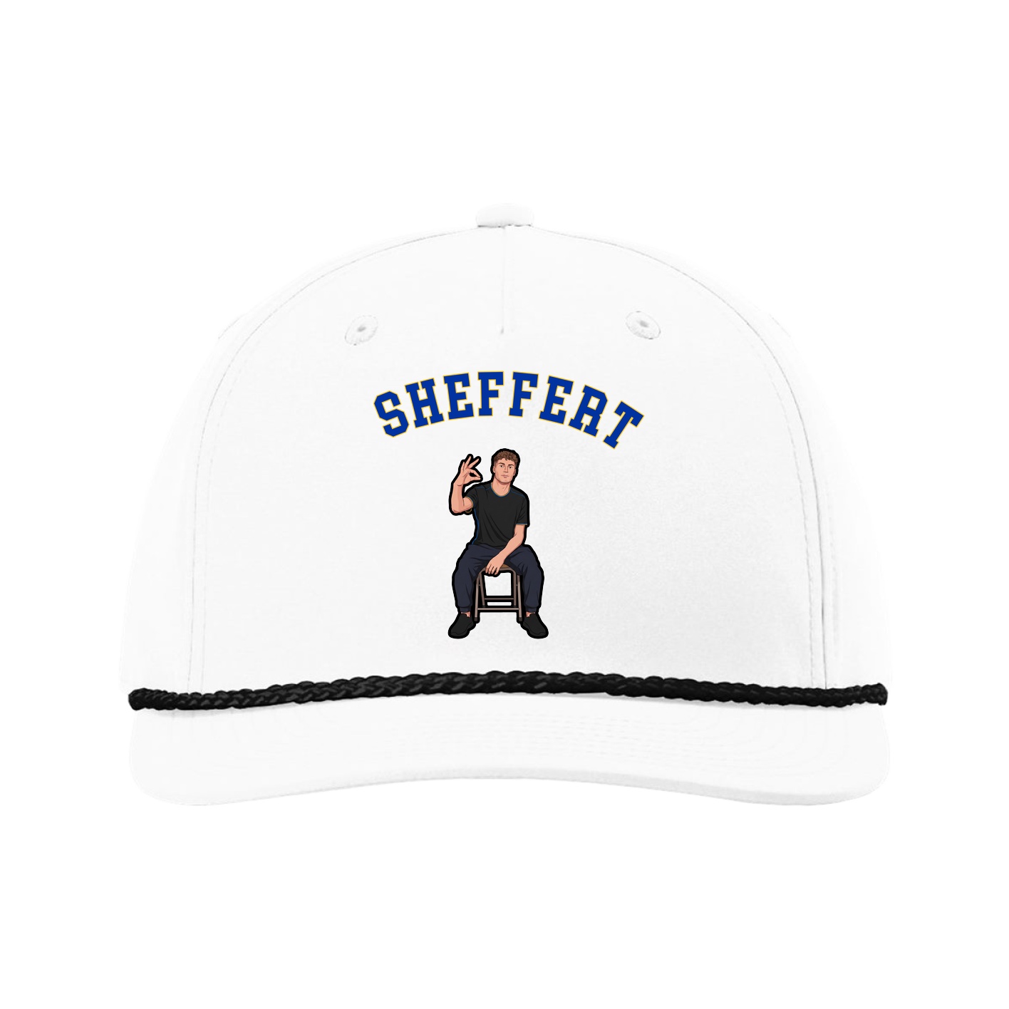 Five-Panel Classic Rope Cap — Shirsey Arch in White