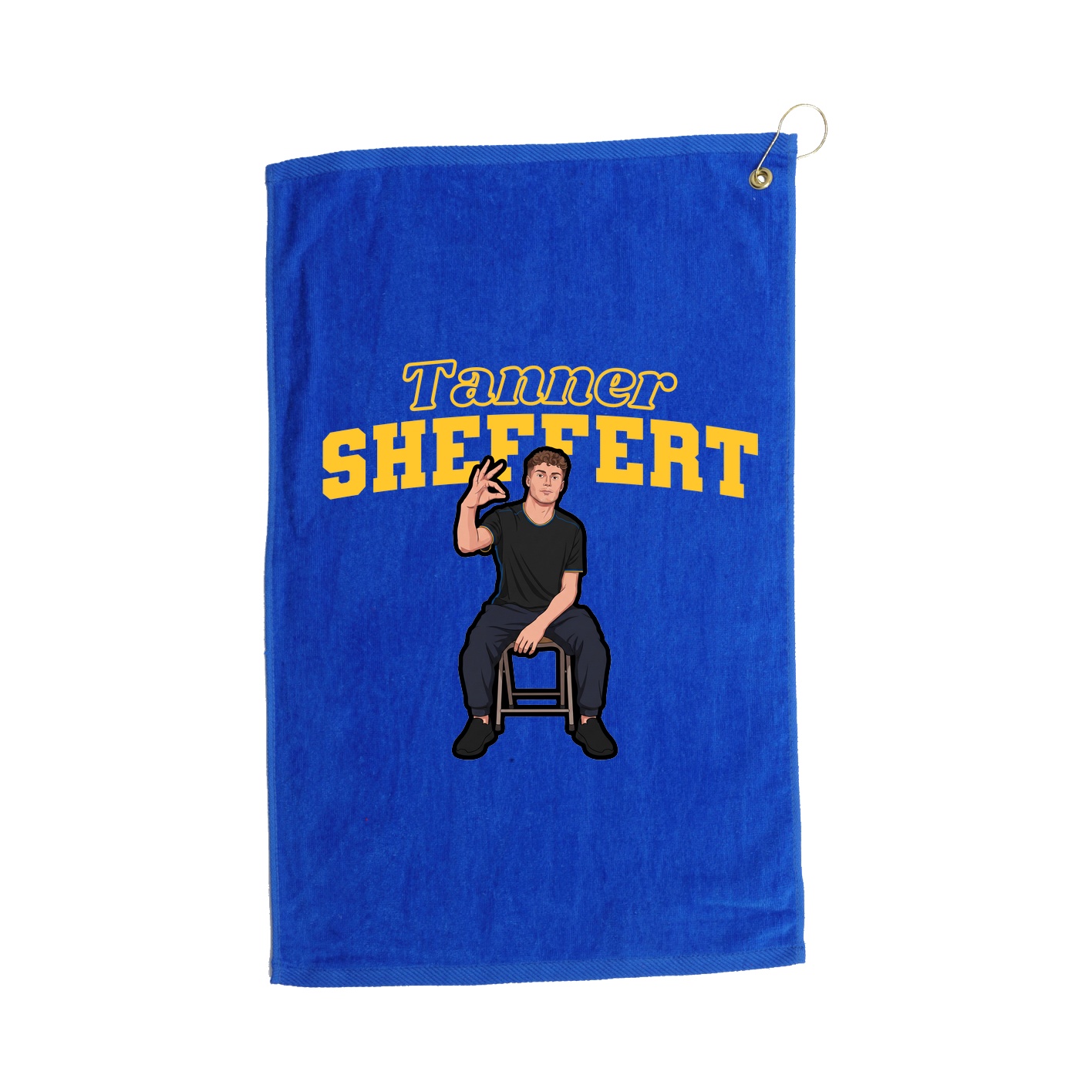Golf Towel — Name Arch in Royal
