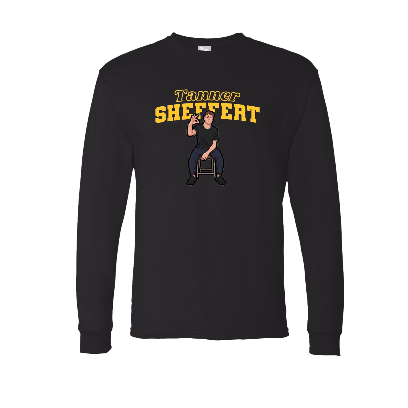 Long Sleeve Tee — Name Arch in Black