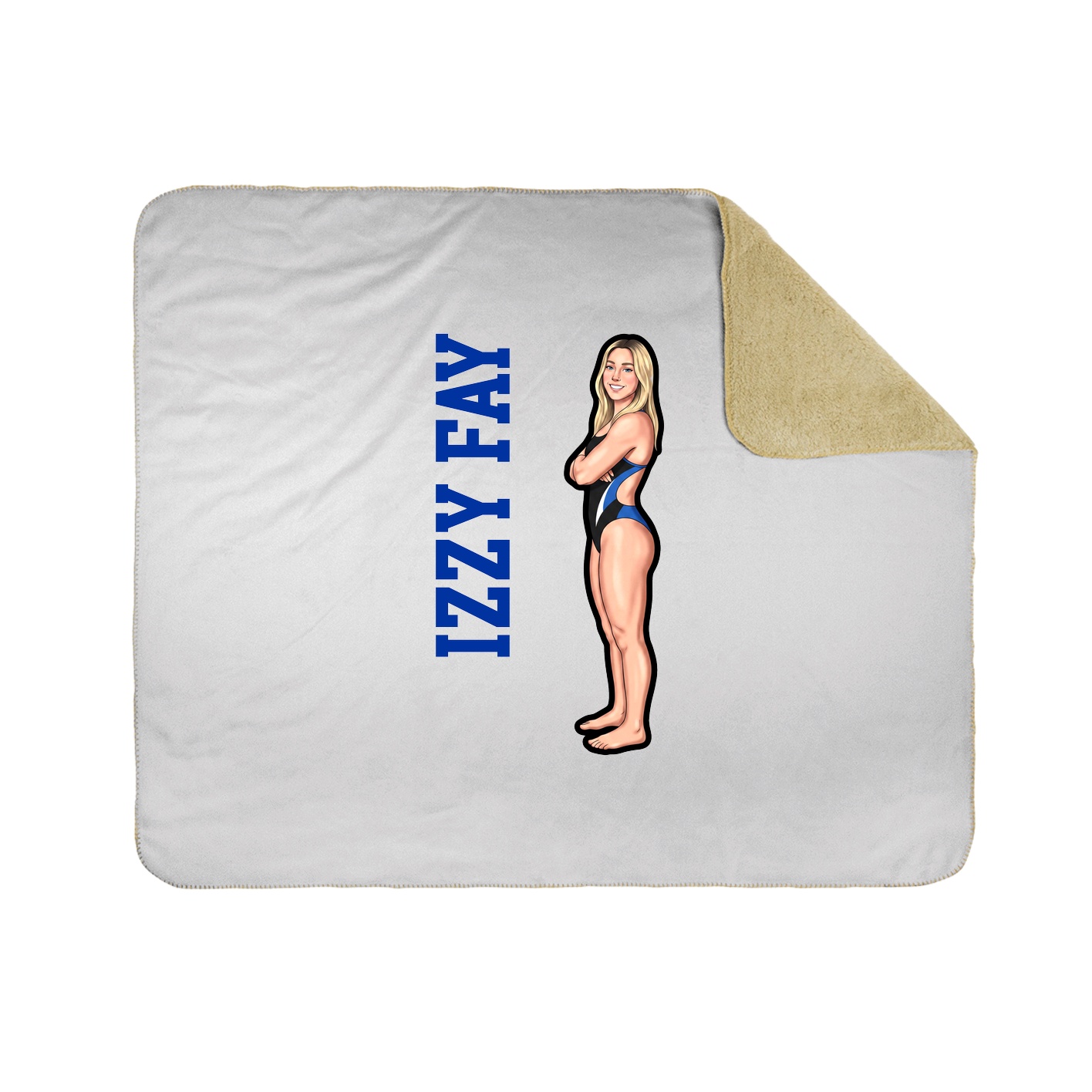 Throw Blanket — Name Vertical in White