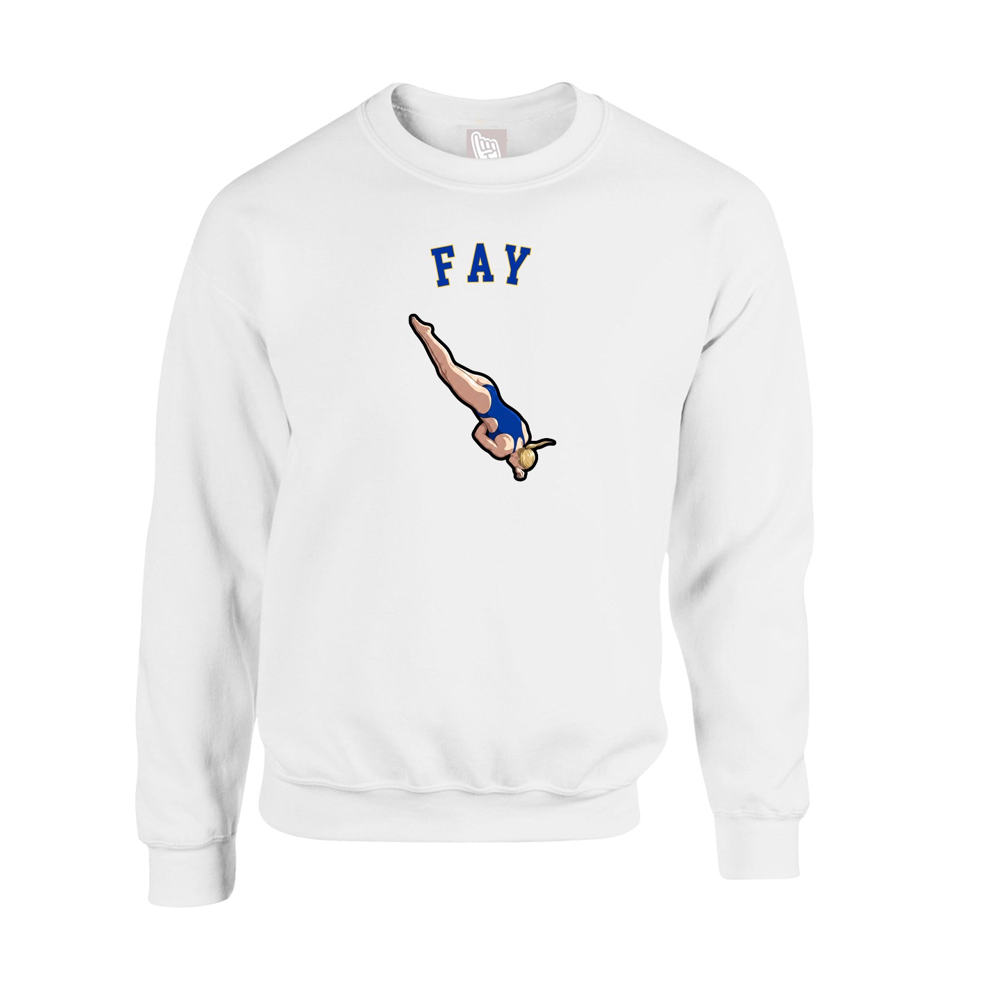 Fleece Crew — Shirsey Arch in White