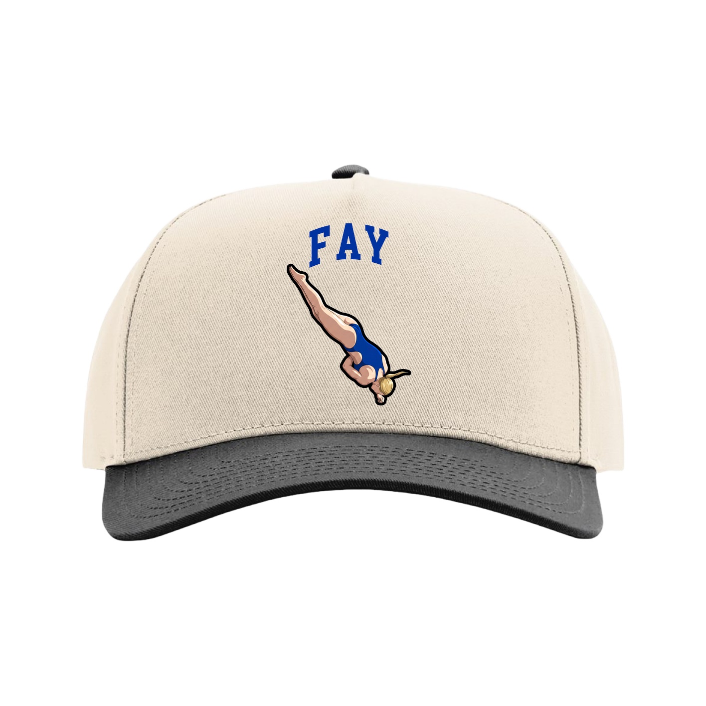 Full Fabric Five-Panel Champ Cap — Shirsey in Cream/Black