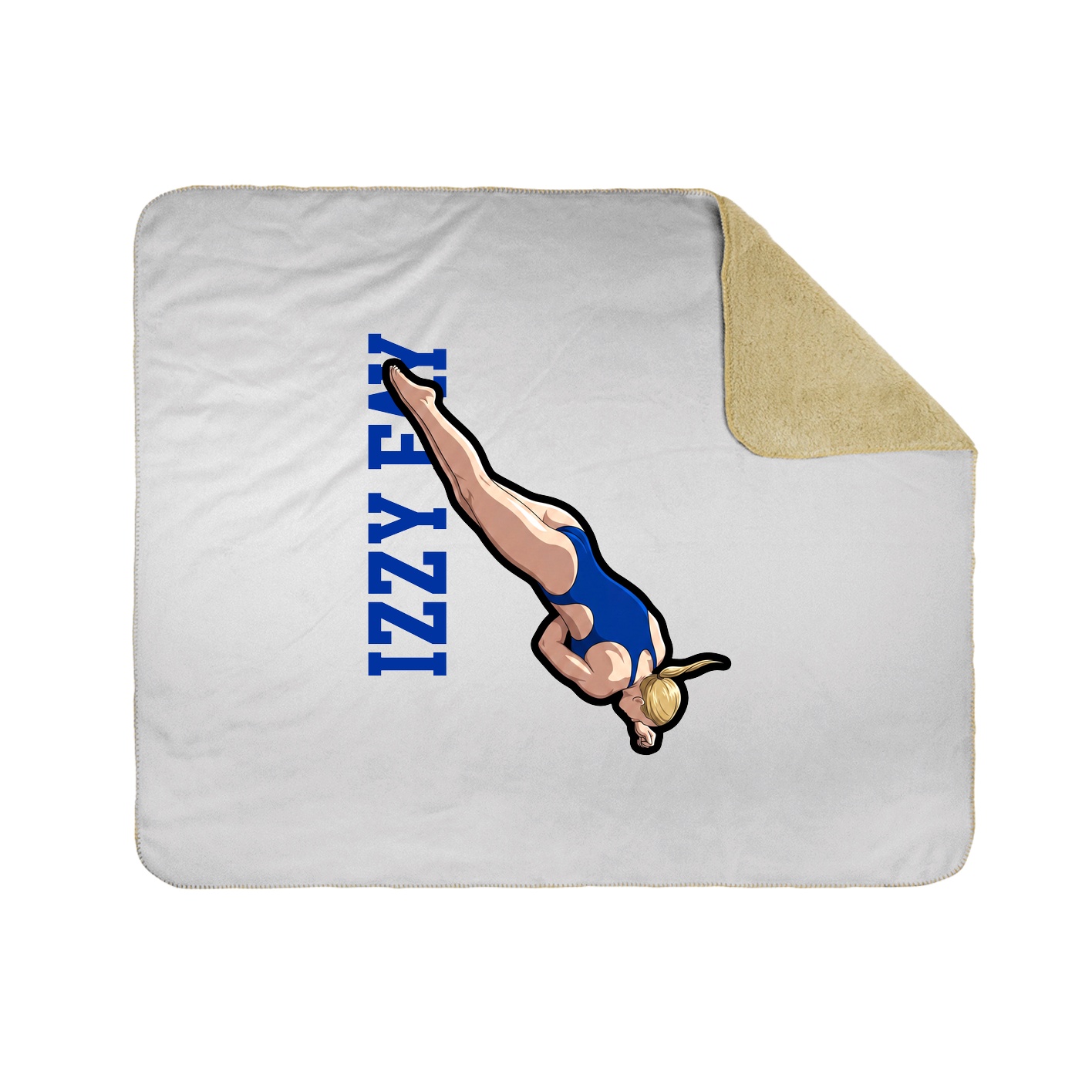 Throw Blanket — Name Vertical in White