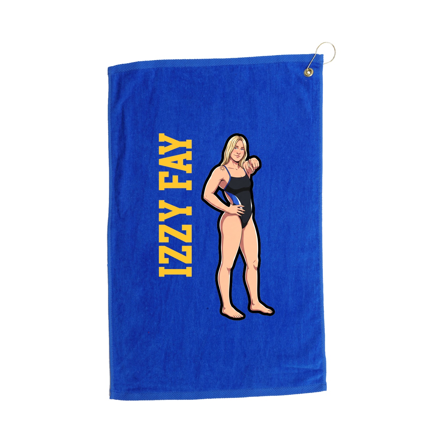 Golf Towel — Name Vertical in Royal