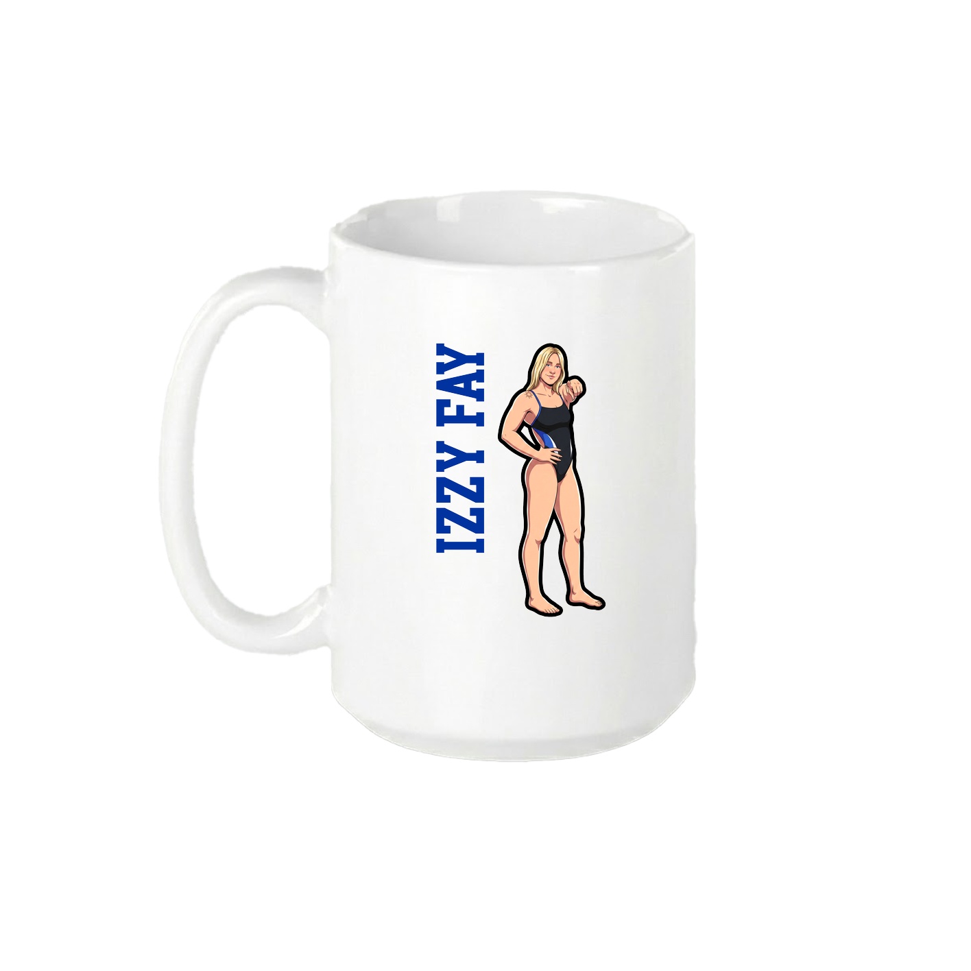 15oz Coffee Mug — Name Vertical in White