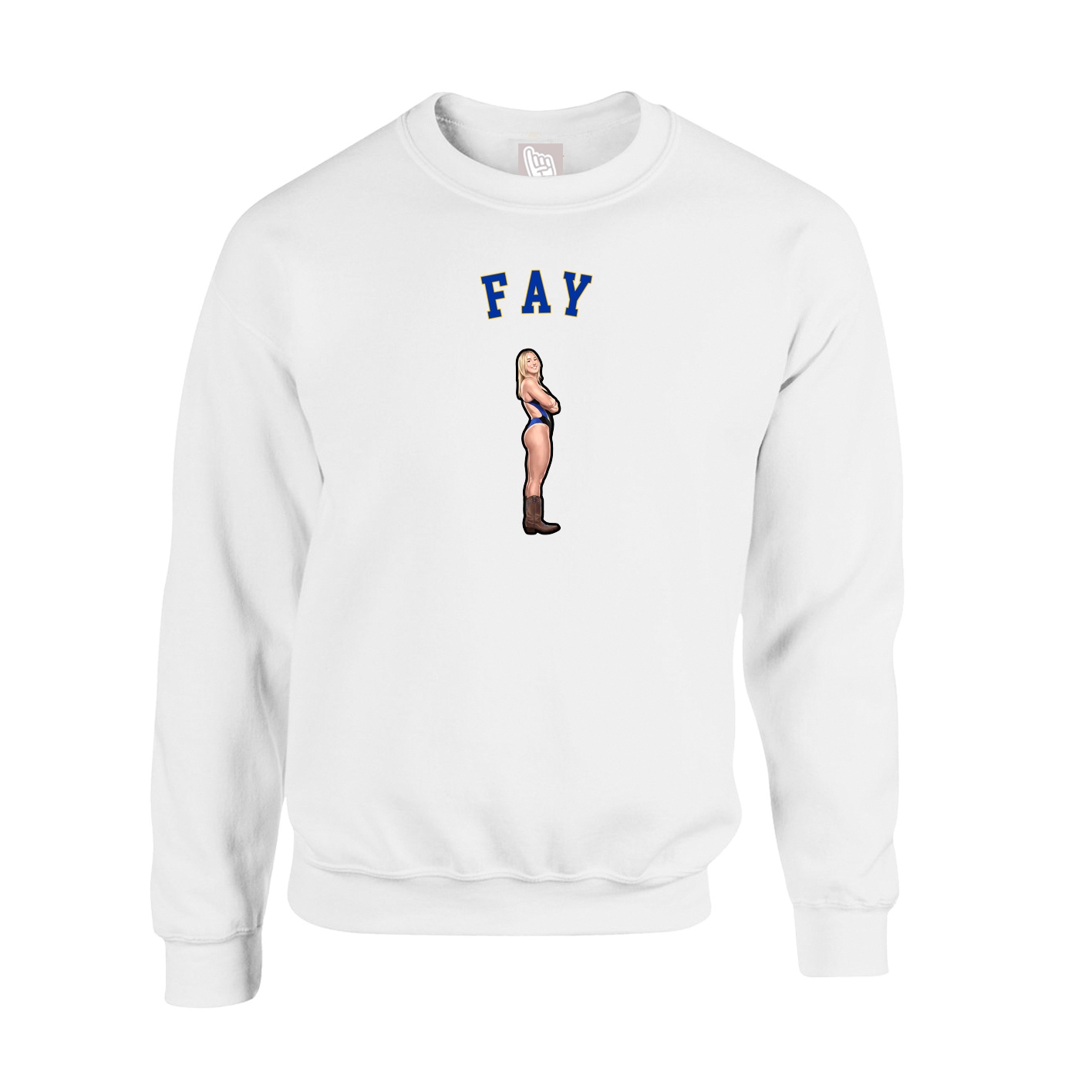 Fleece Crew — Shirsey Arch in White