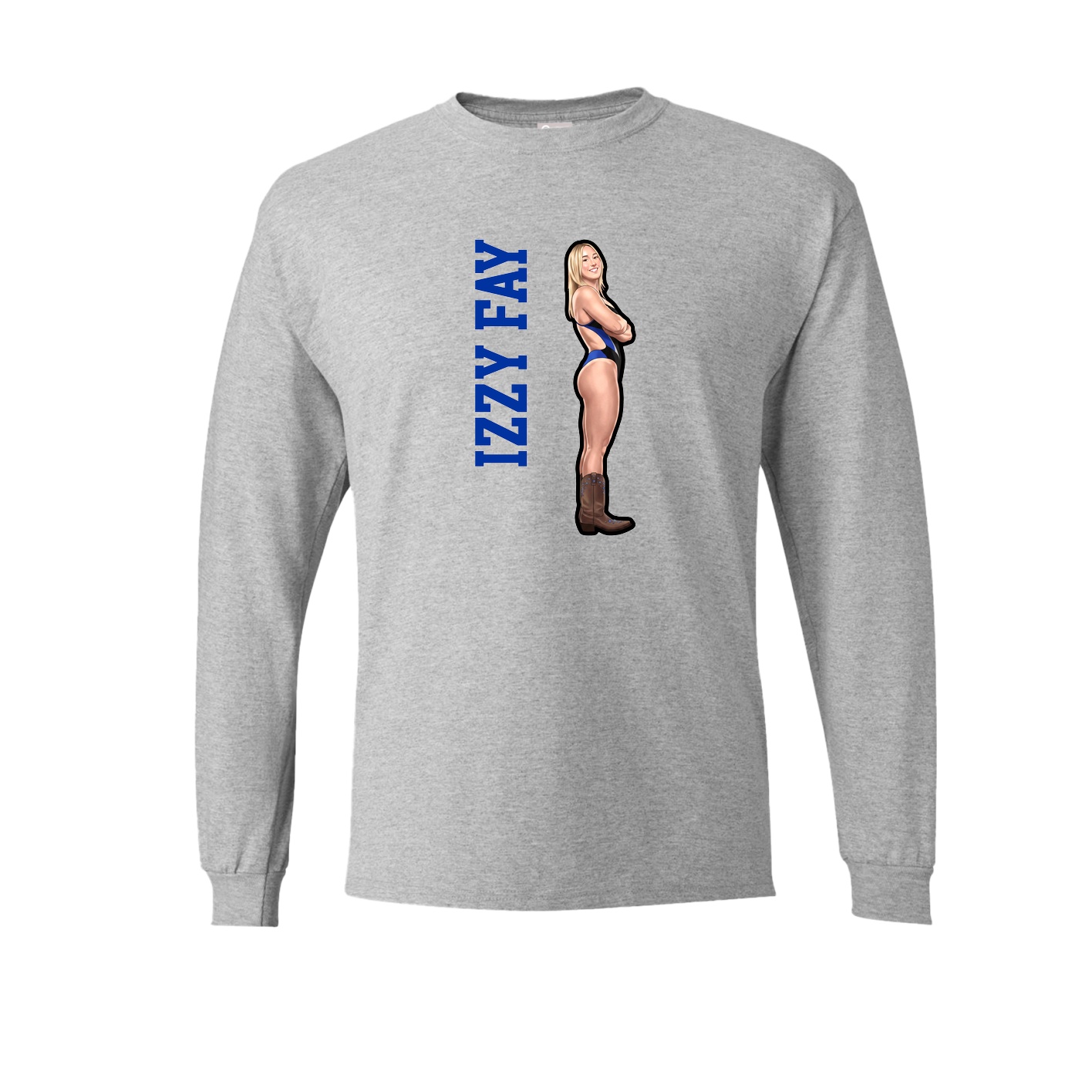 Long Sleeve Tee — Name Vertical in Grey