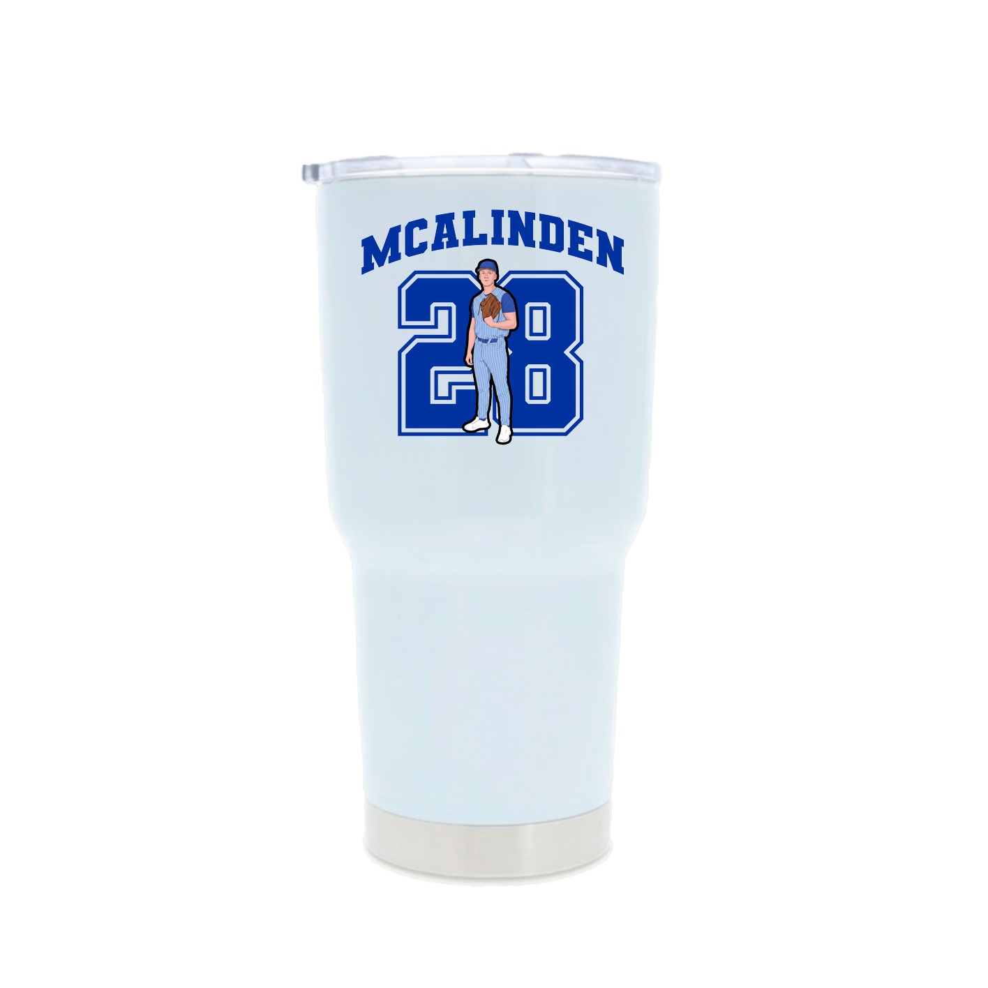 30oz Stainless Steel Tumbler — Number in White