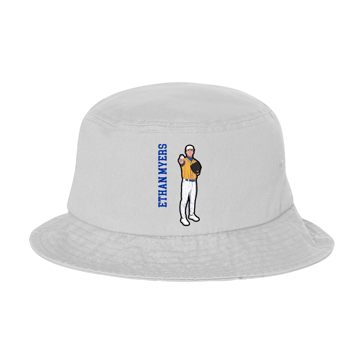 Bucket Cap — Name Vertical in White