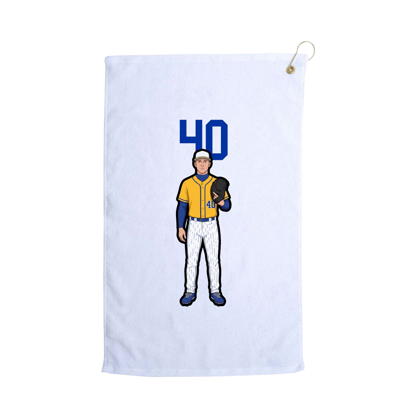 Golf Towel — Number Top in White