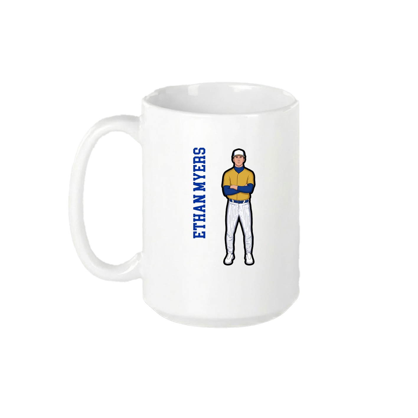 15oz Coffee Mug — Name Vertical in White