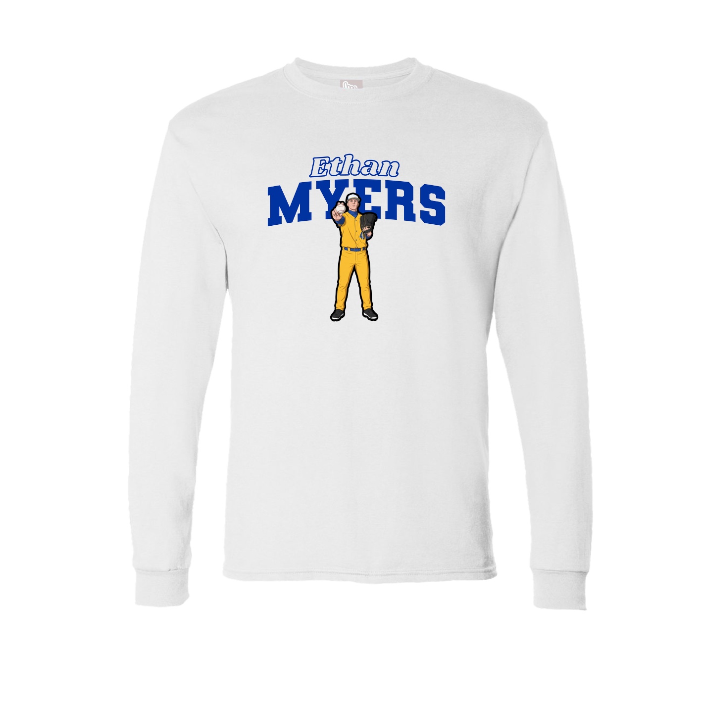 Long Sleeve Tee — Name Arch in White