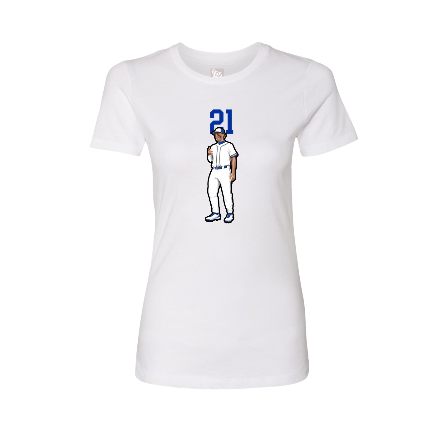 Fitted Women's Tee — Number Top in White