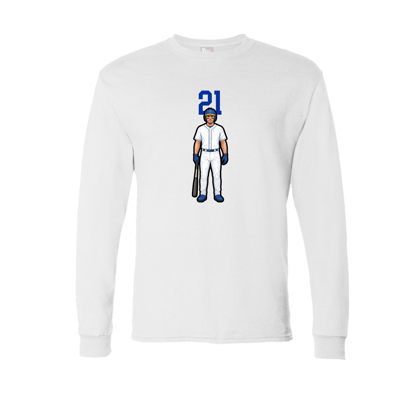 Long Sleeve Tee — Number Top in White