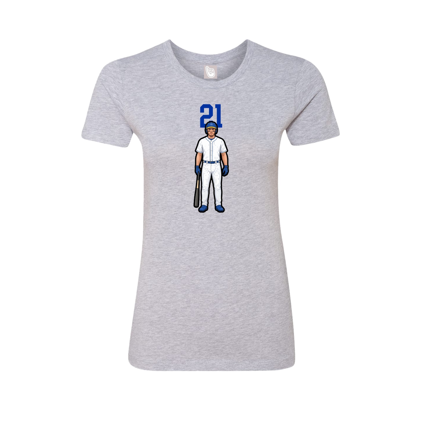 Fitted Women's Tee — Number Top in Grey