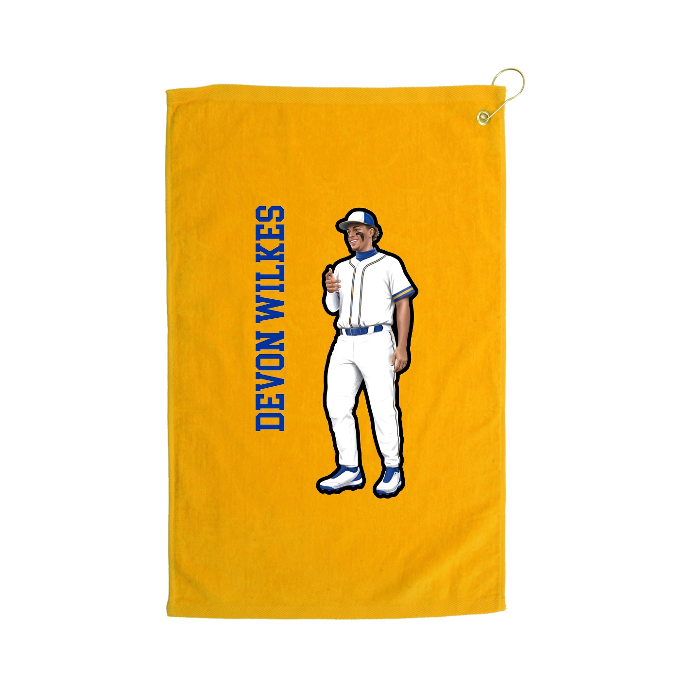 Golf Towel — Name Vertical in Gold