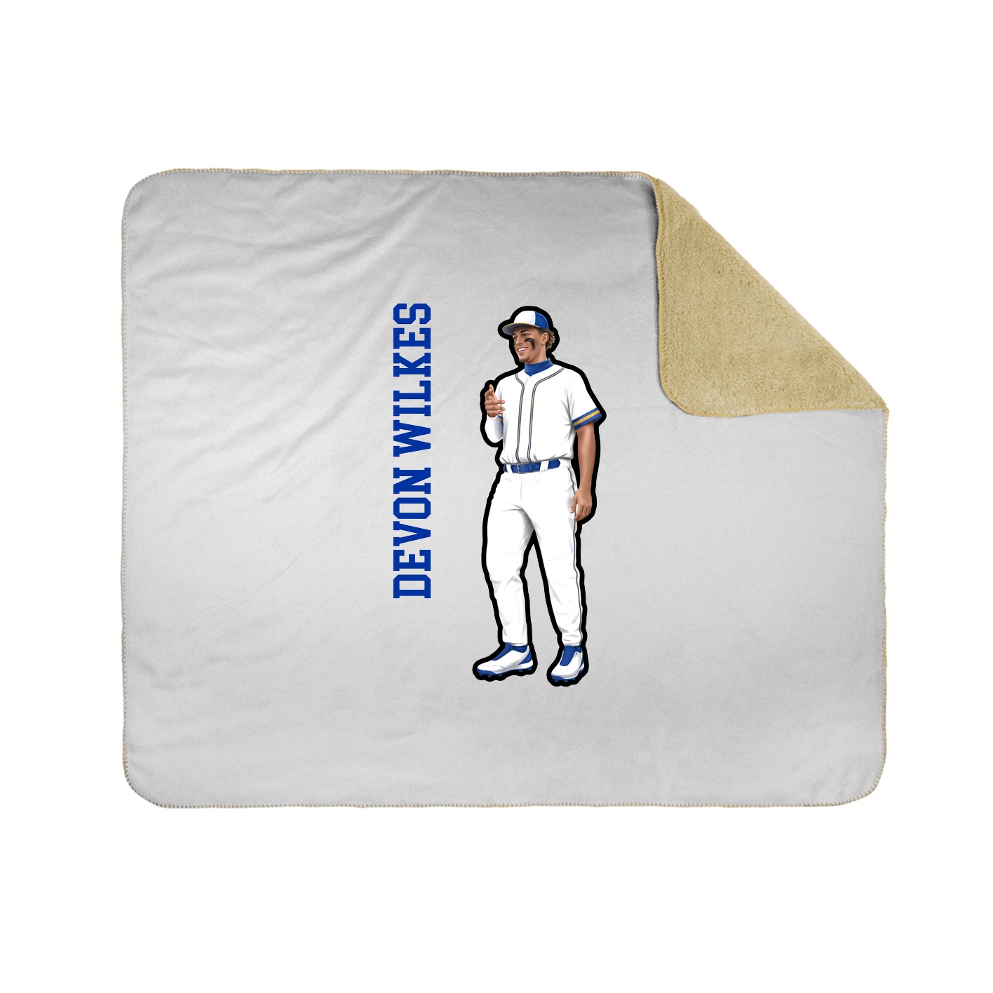 Throw Blanket — Name Vertical in White