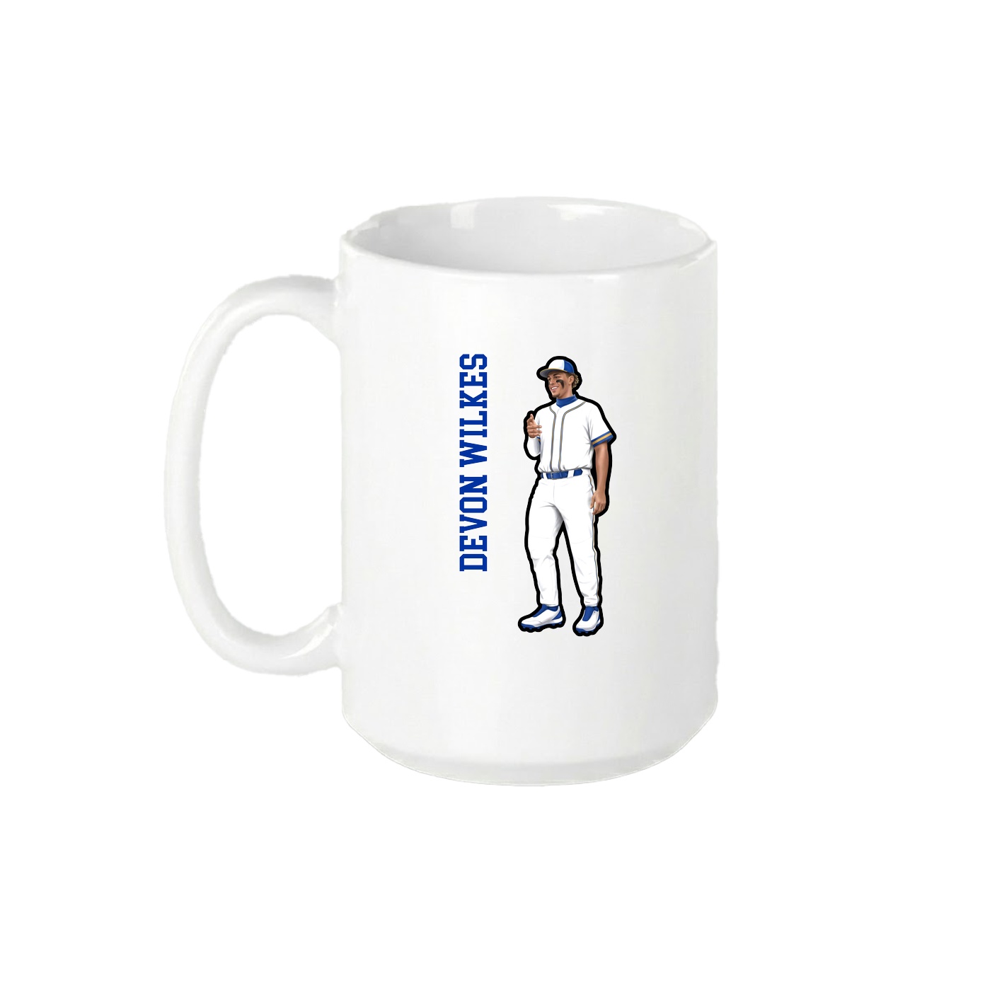 15oz Coffee Mug — Name Vertical in White