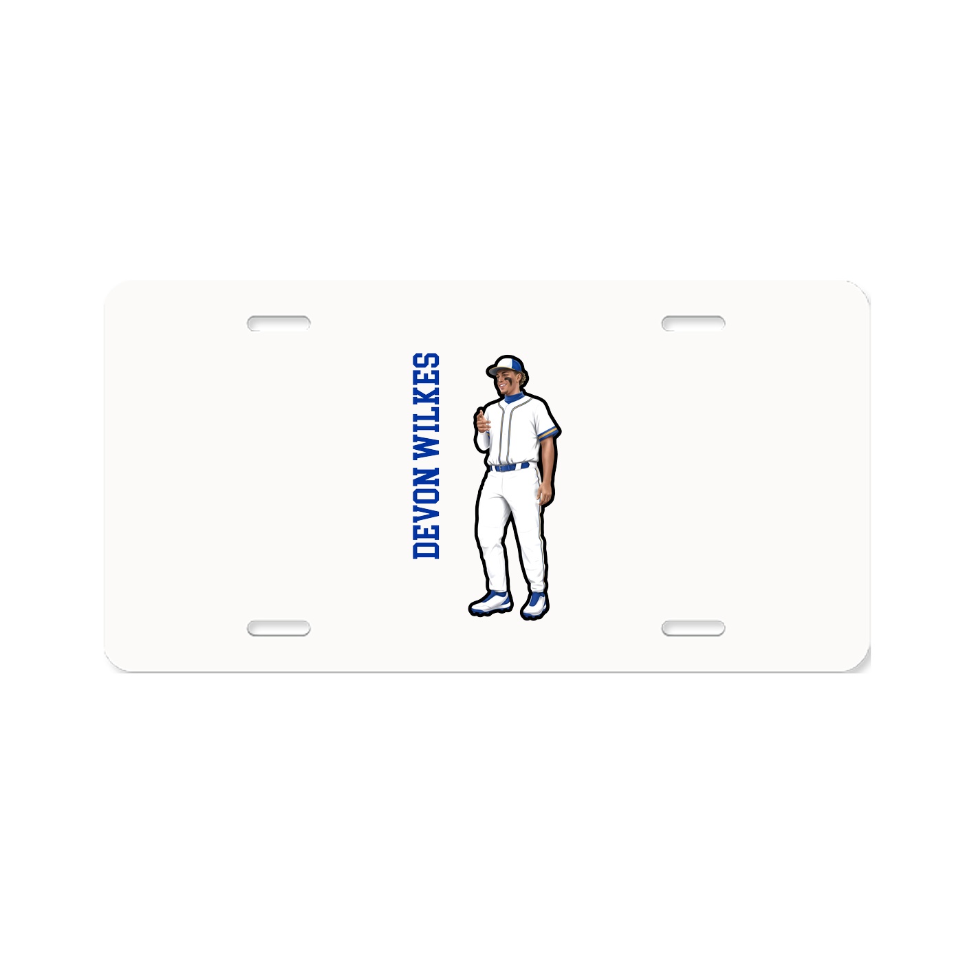License Plate — Name Vertical in Classic