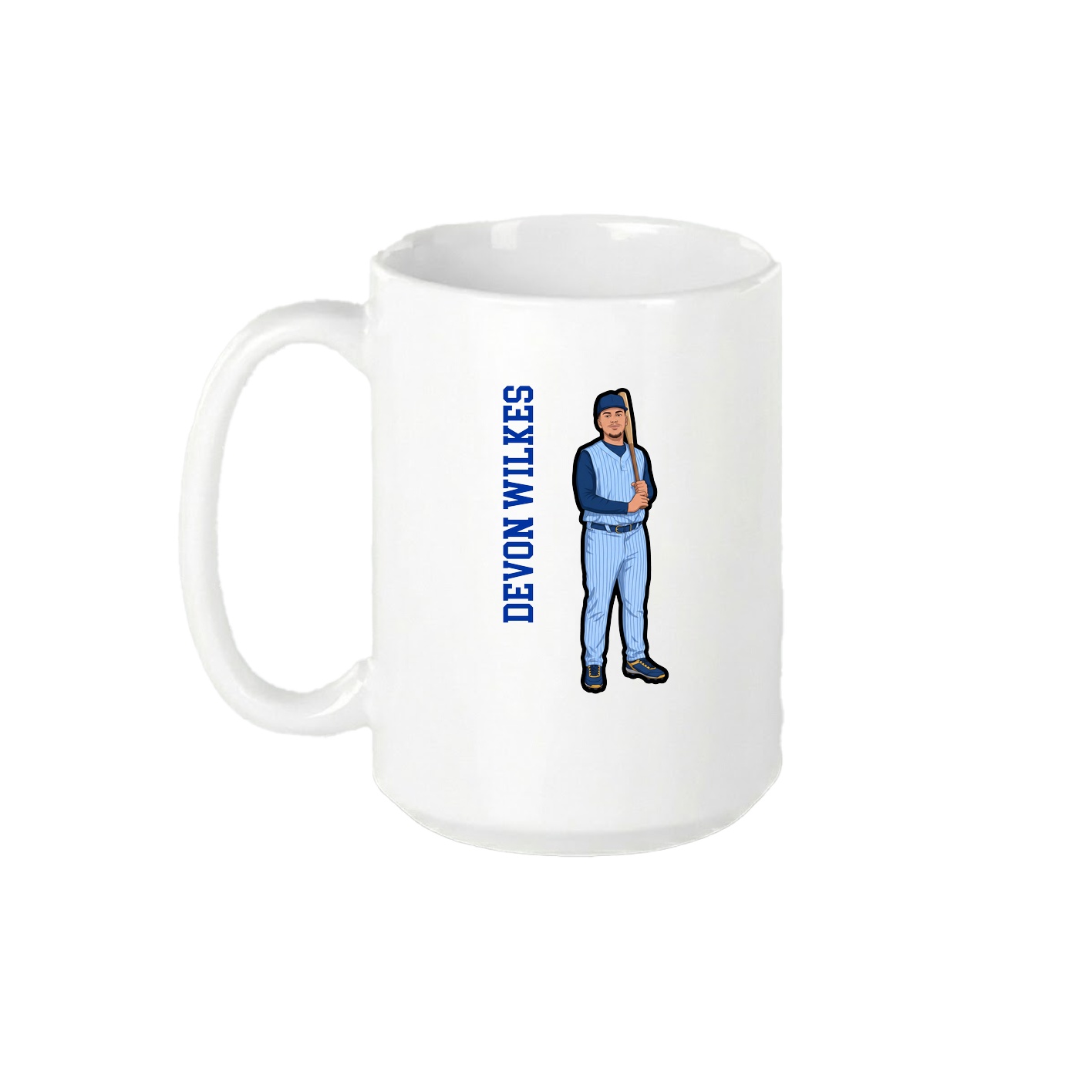 15oz Coffee Mug — Name Vertical in White