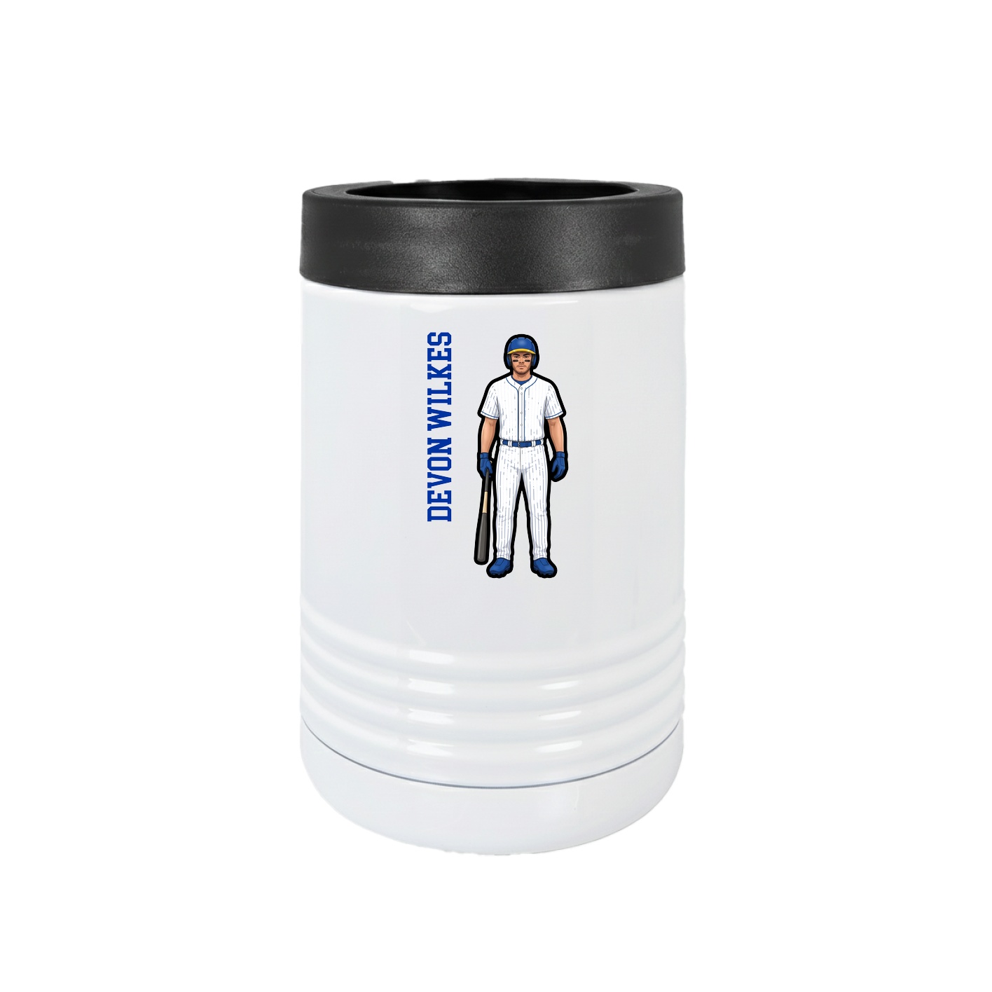 Beverage Holder — Name Vertical in White
