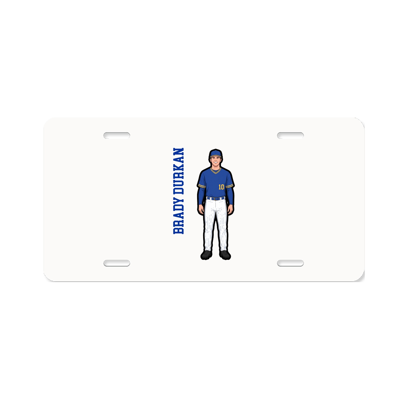 License Plate — Name Vertical in Classic