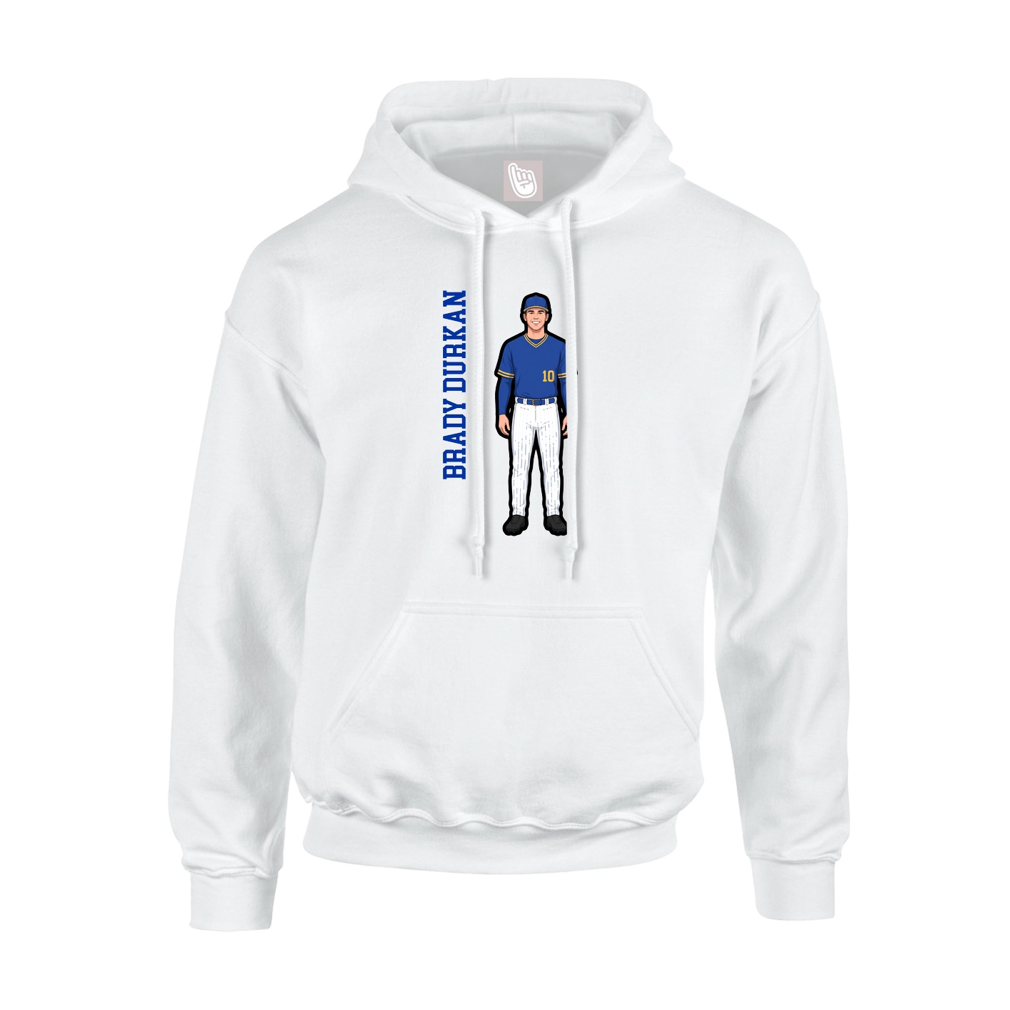 Hoodie — Name Vertical in White
