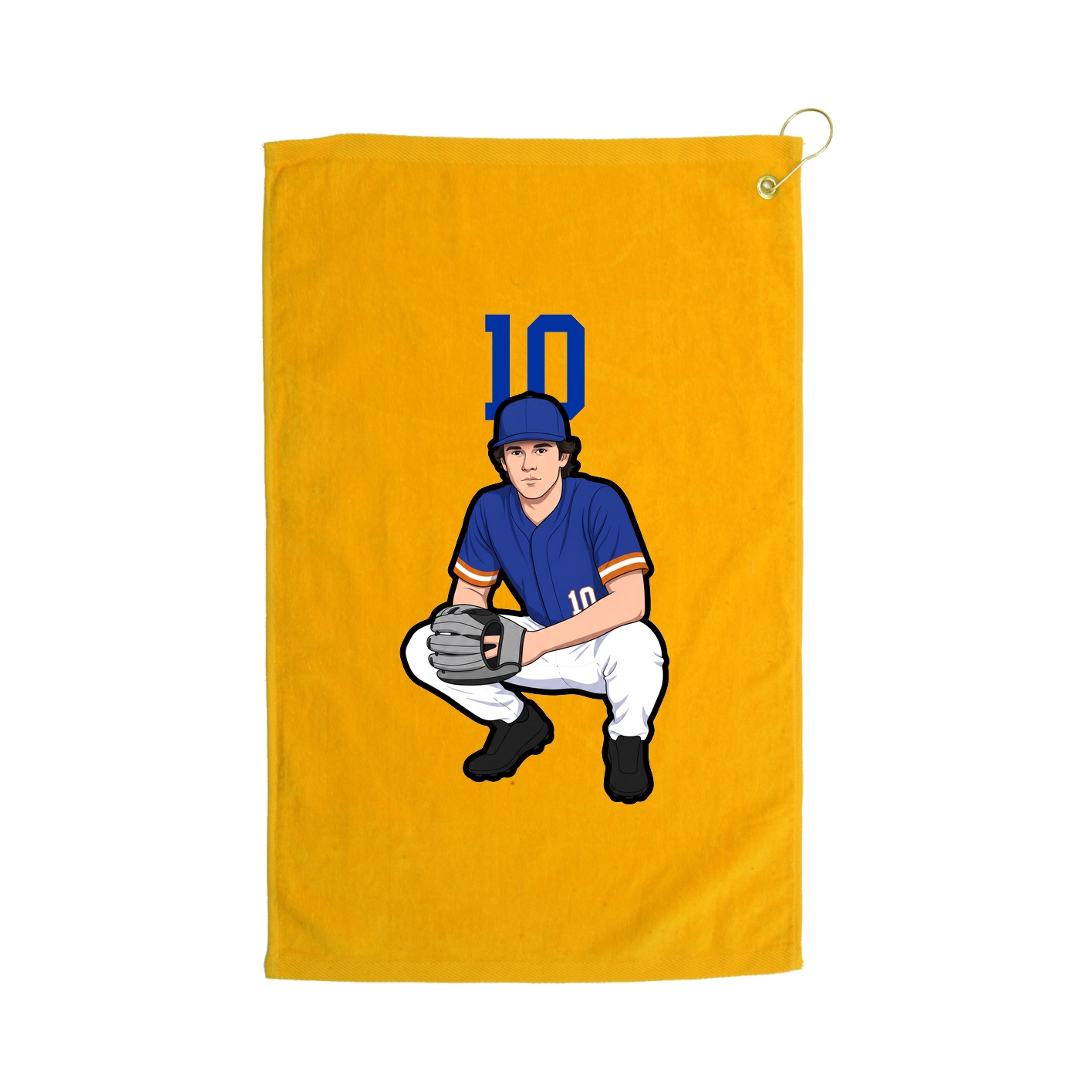 Golf Towel — Number Top in Gold