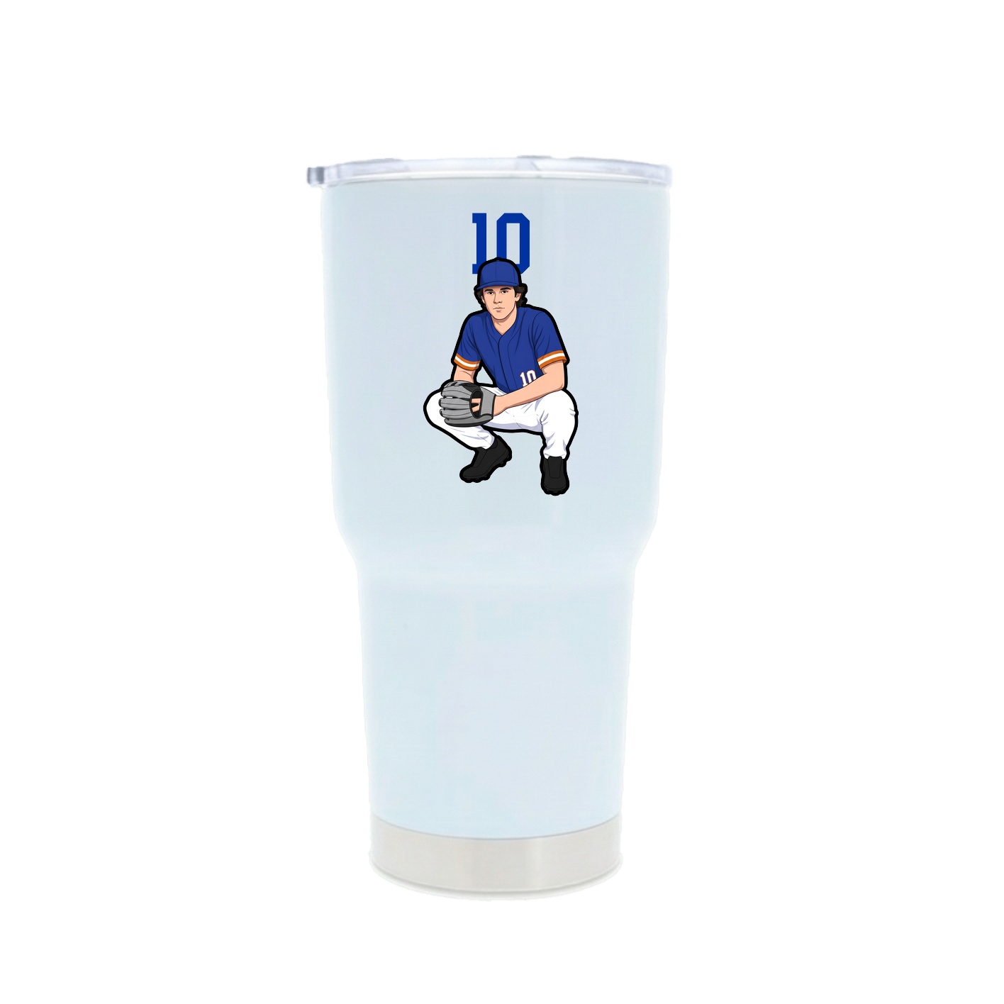 30oz Stainless Steel Tumbler — Number Top in White