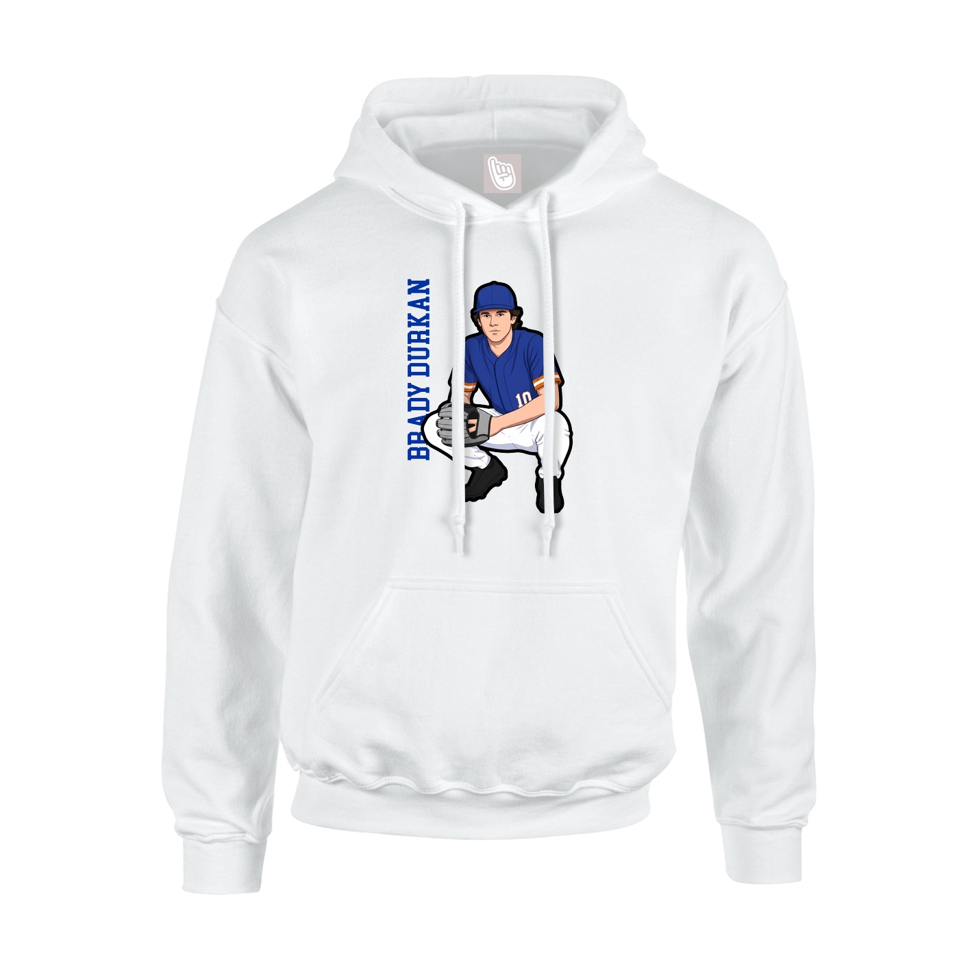 Youth Hoodie — Name Vertical in White