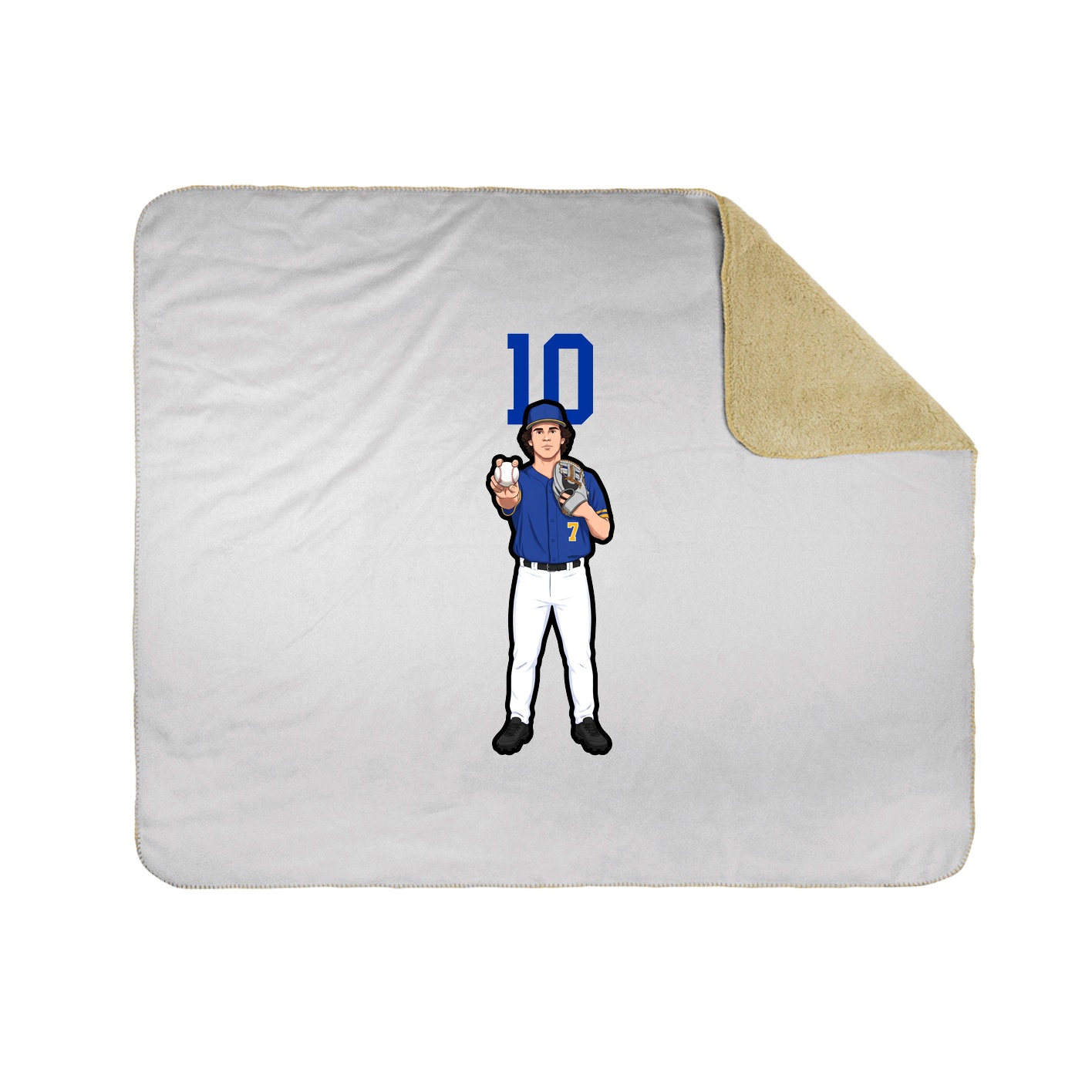 Throw Blanket — Number Top in White
