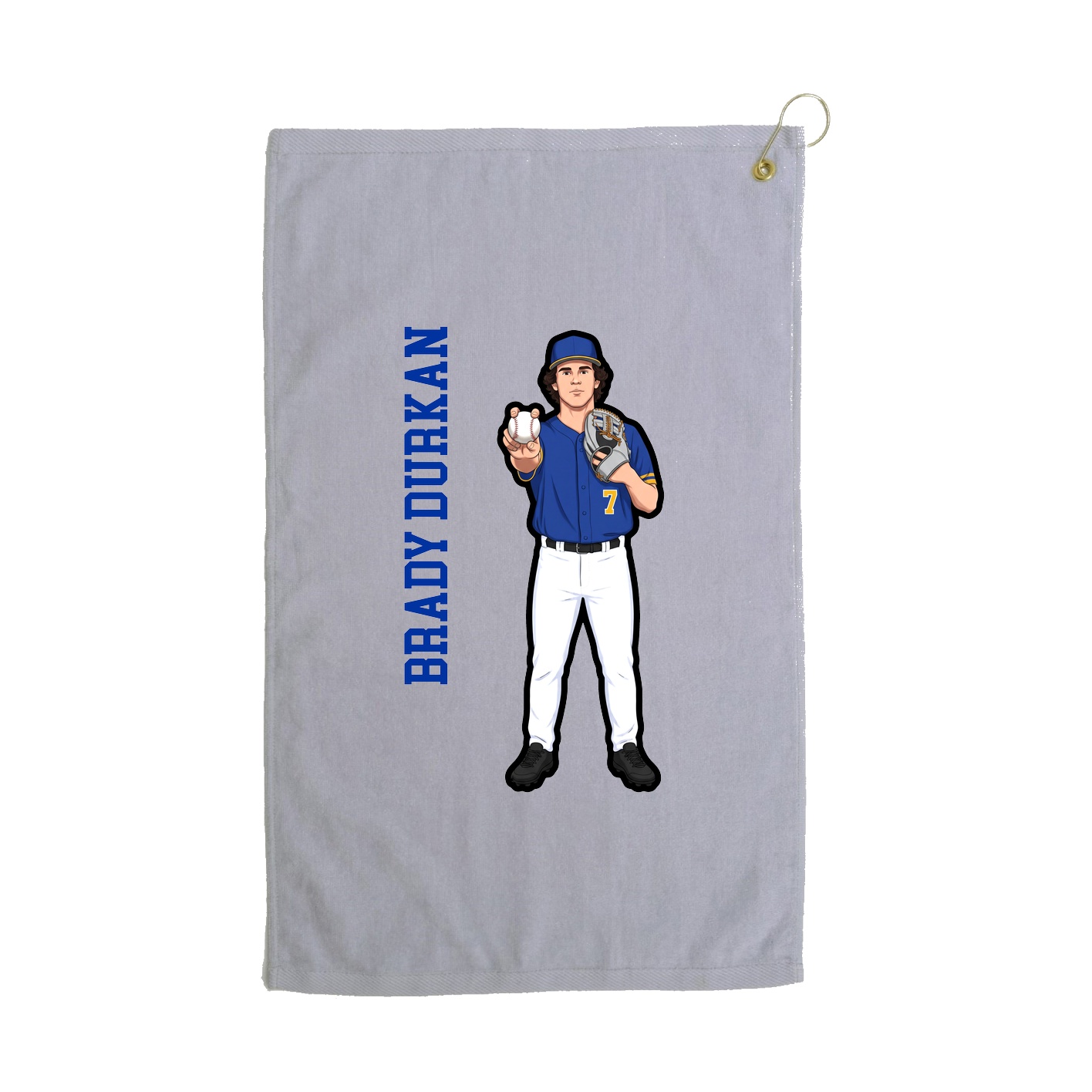 Golf Towel — Name Vertical in Grey