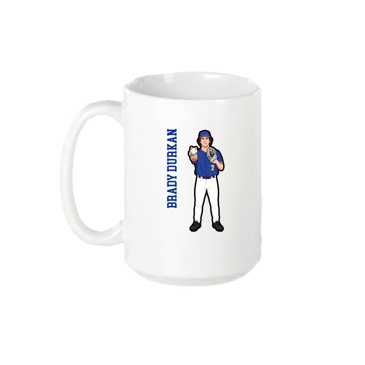 15oz Coffee Mug — Name Vertical in White