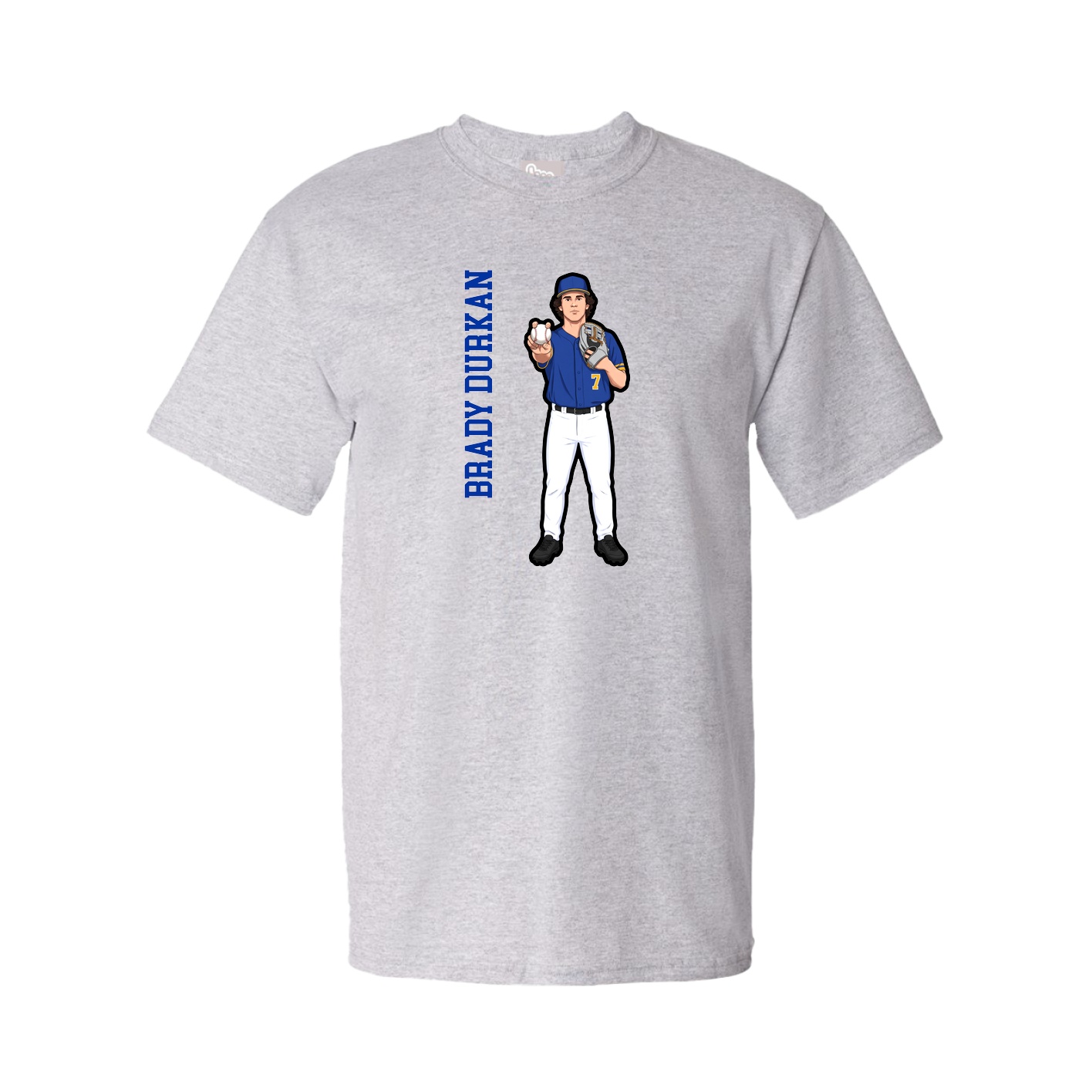 Tee — Name Vertical in Grey