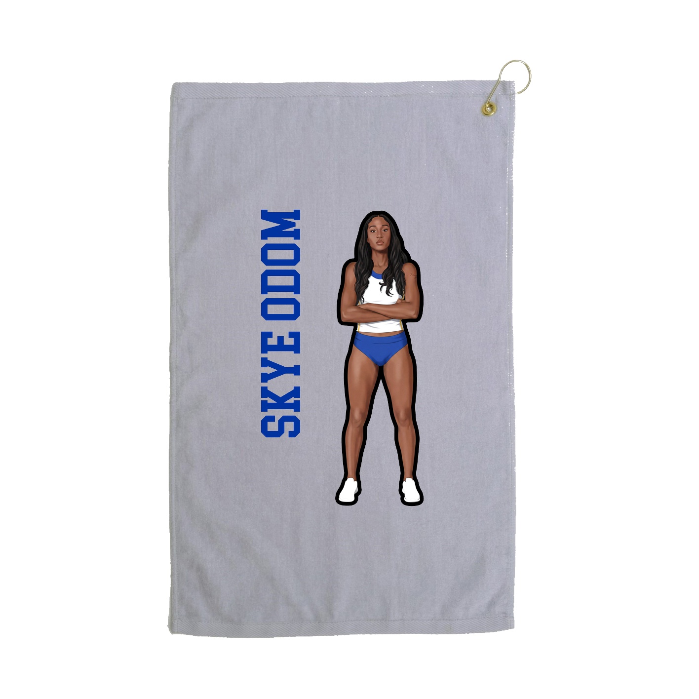 Golf Towel — Name Vertical in Grey