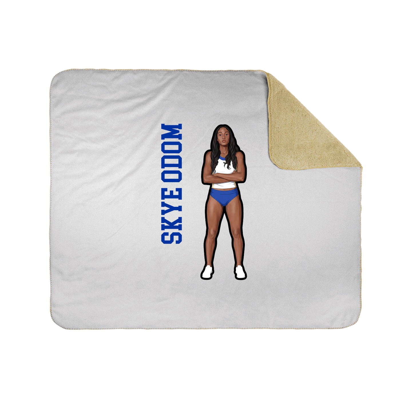 Throw Blanket — Name Vertical in White