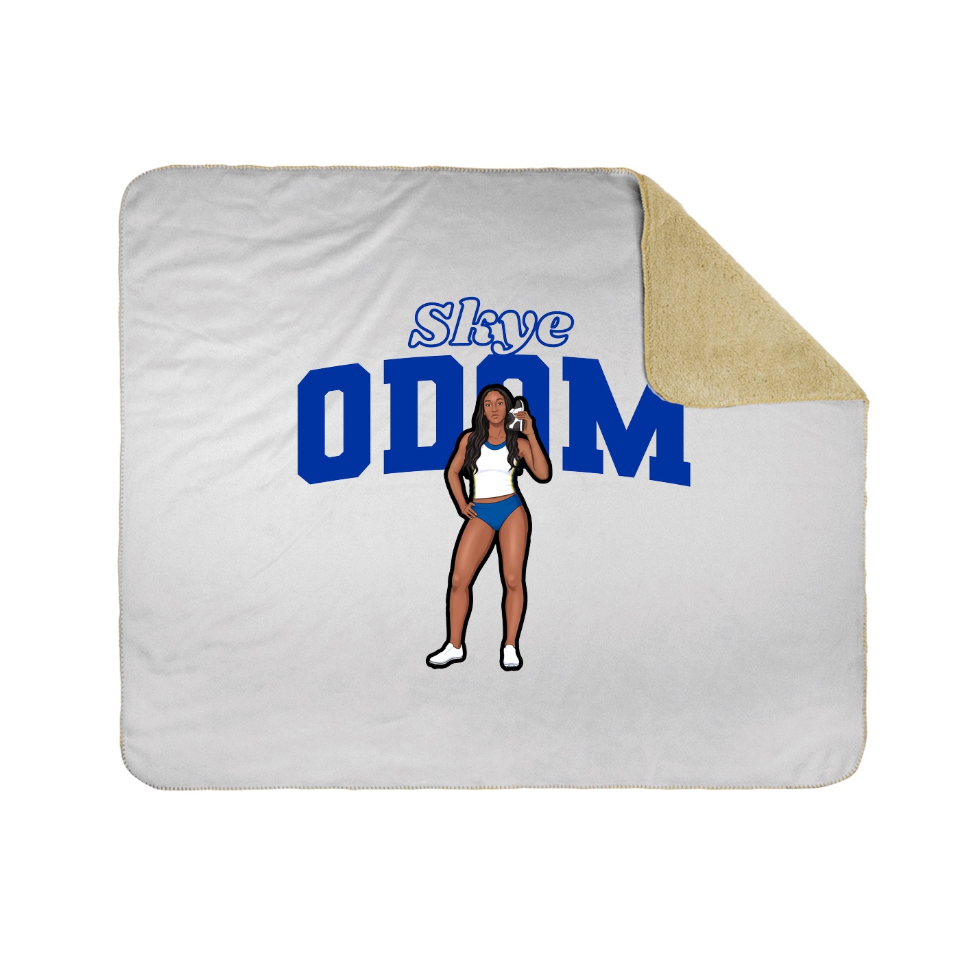 Throw Blanket — Name Arch in White